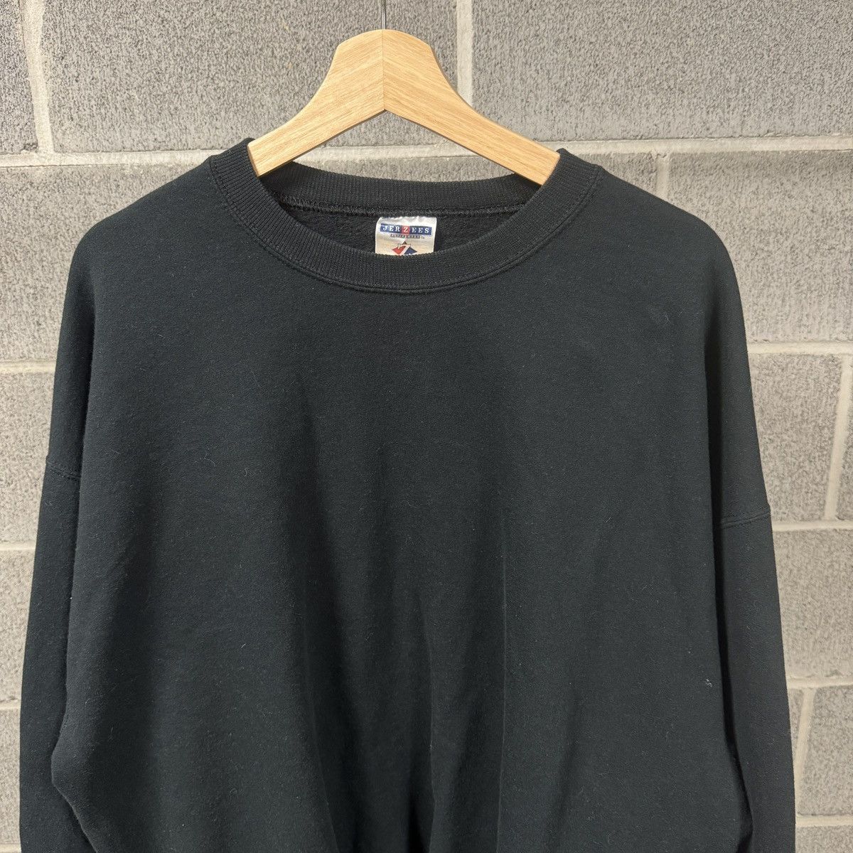 Vintage 90s Black Blank Crewneck Sweatshirt ERD Grunge Chrome Size US XL / EU 56 / 4 - 3 Thumbnail