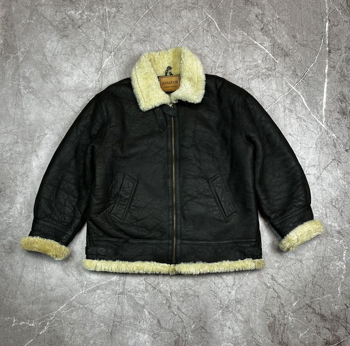 VINTAGE US ARMY AIR FORCE TYPE B-3 SHEEPSKIN LEATHER JACKET