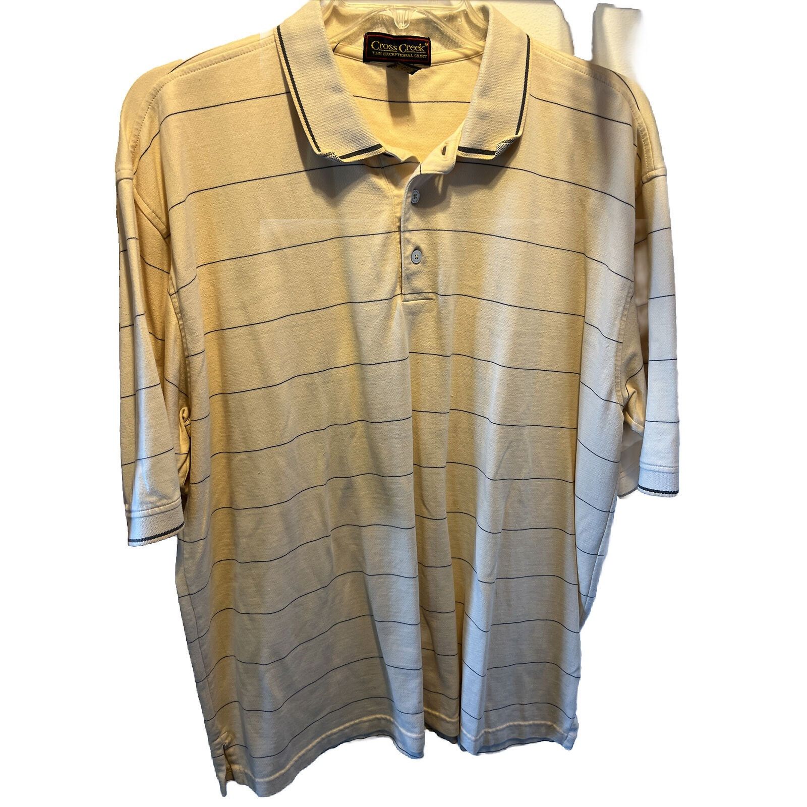 Other Cross Creek Men’s XL Yellow Striped cotton golf polo shirt Size US XL / EU 56 / 4 - 17 Thumbnail