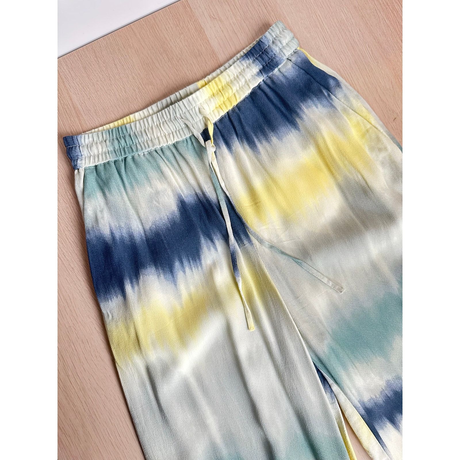 Zara Zara Gradient Silk Drawstring Multicolor Pant - Size S Size 26" / US 2 / IT 38 - 10 Thumbnail
