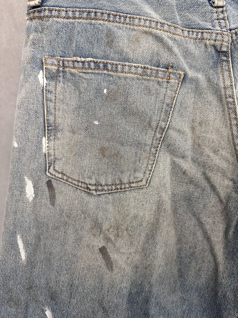 Acne Studios Acne Studios size:34 Splashed ink stained blue wide-leg wo Size 33" - 6 Thumbnail