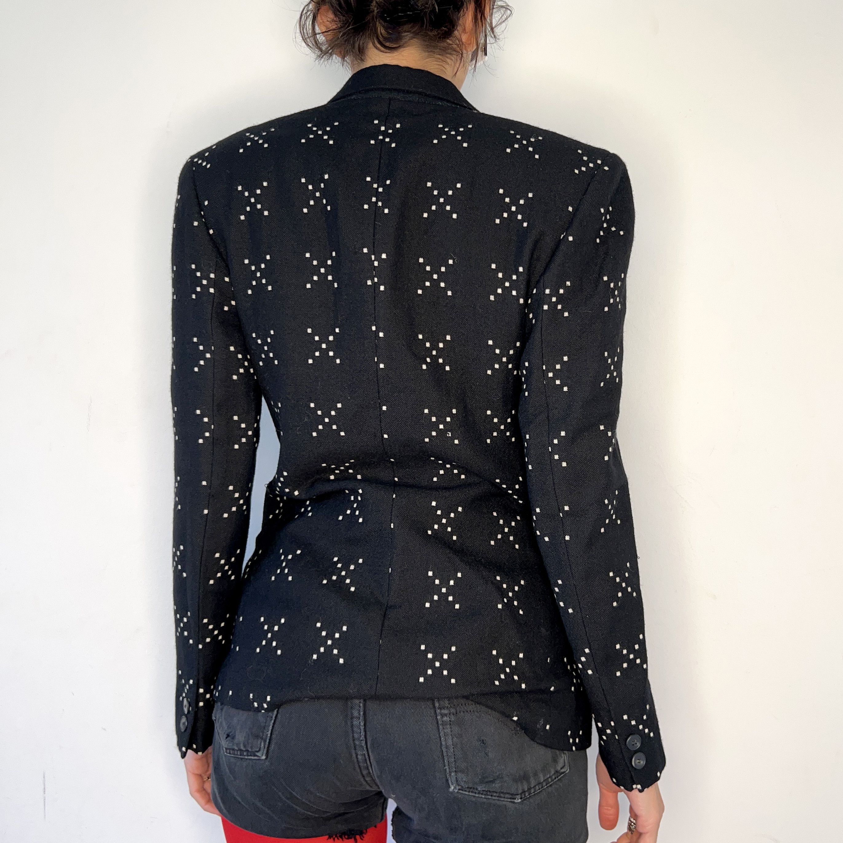 Vintage Wool Blazer, 90s Padded Shoulder Jacket