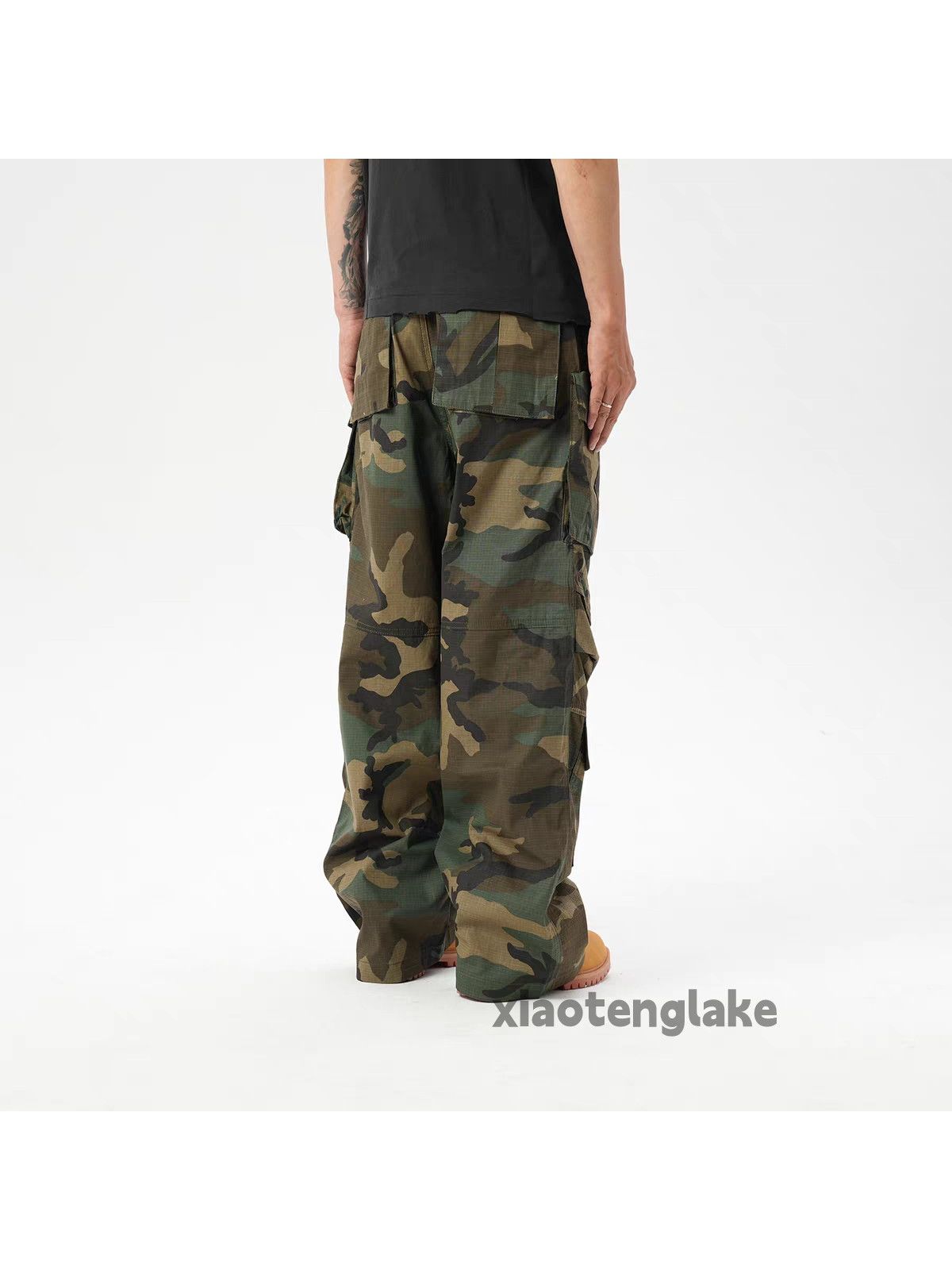 Vintage ltx loose baggy military tactical cargo hiphop camo pants Size US 32 / EU 48 - 6 Thumbnail