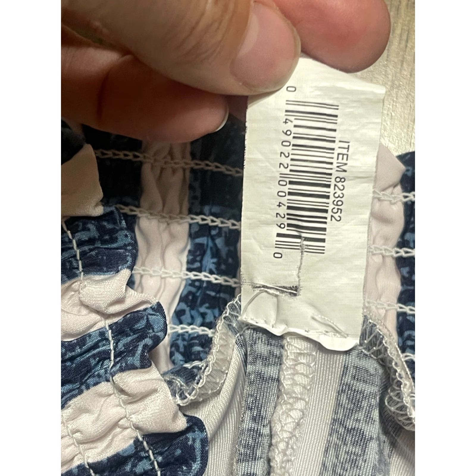 Vintage West Loop Pants Woman L Blue White Striped Wide Leg Drawstring Pants Size 36" / US 14 / IT 50 - 4 Thumbnail
