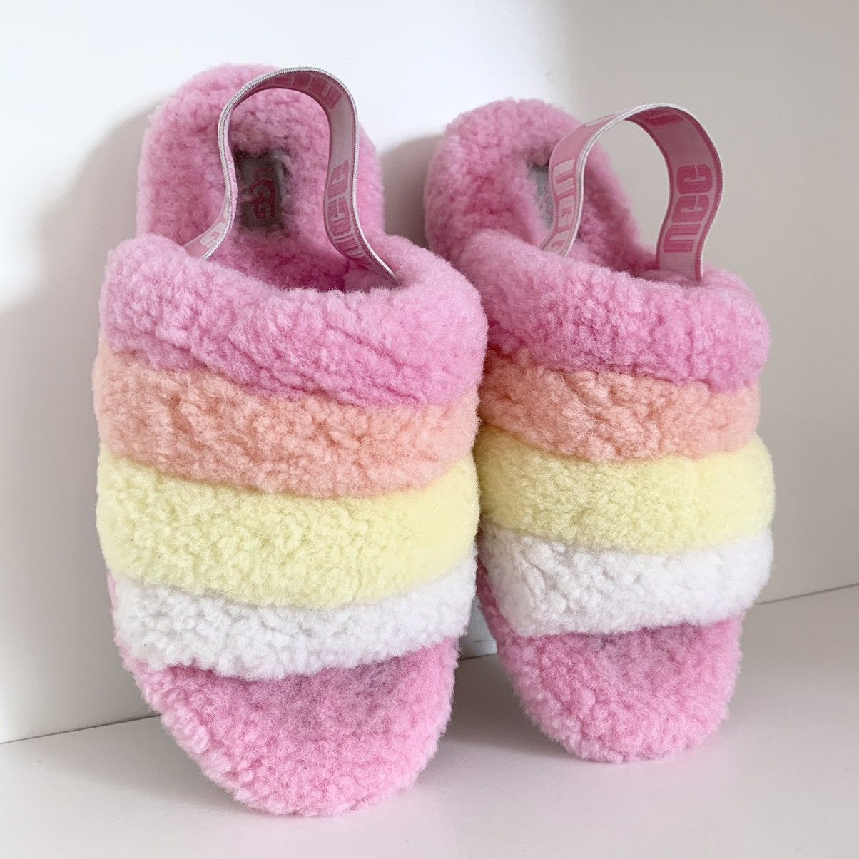 Ugg Ugh shearling pastel pink popsicle slides Size US 7 / IT 37 - 12 Thumbnail