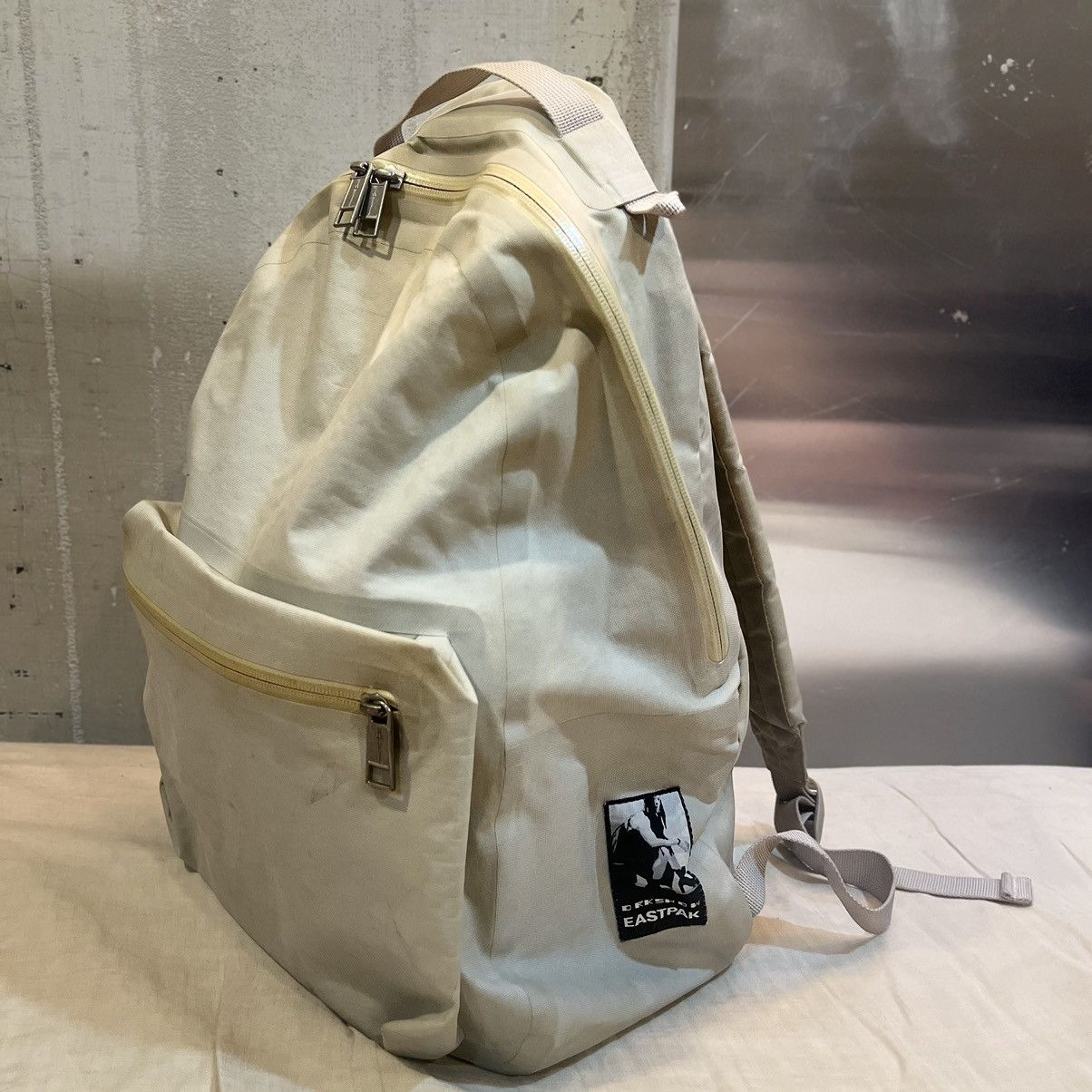 Pre-owned Eastpak X Rick Owens 2000s Drkshdw Archival Eastpak White Backpack In Dirty White