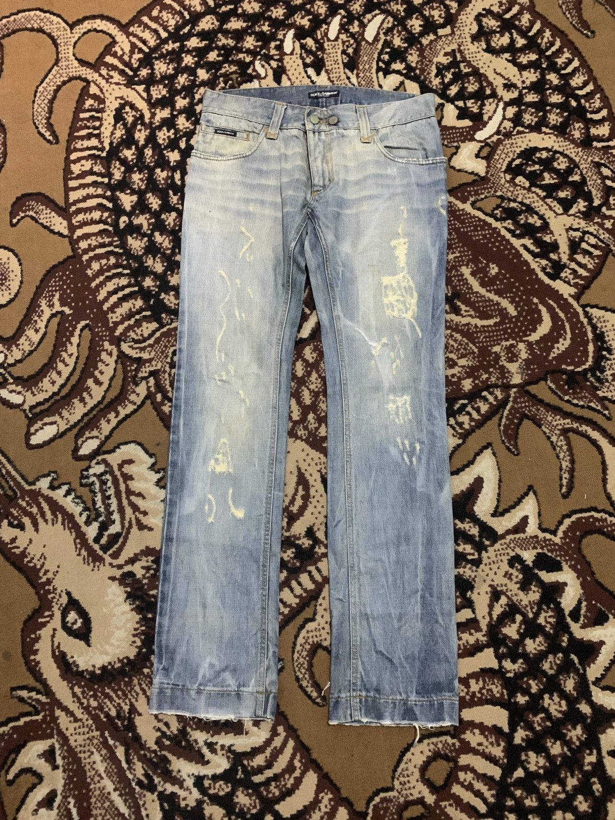 Dolce & Gabbana Dolce & Gabbana Distressed Denim Emblem Size US 34 / EU 50 - 2 Thumbnail