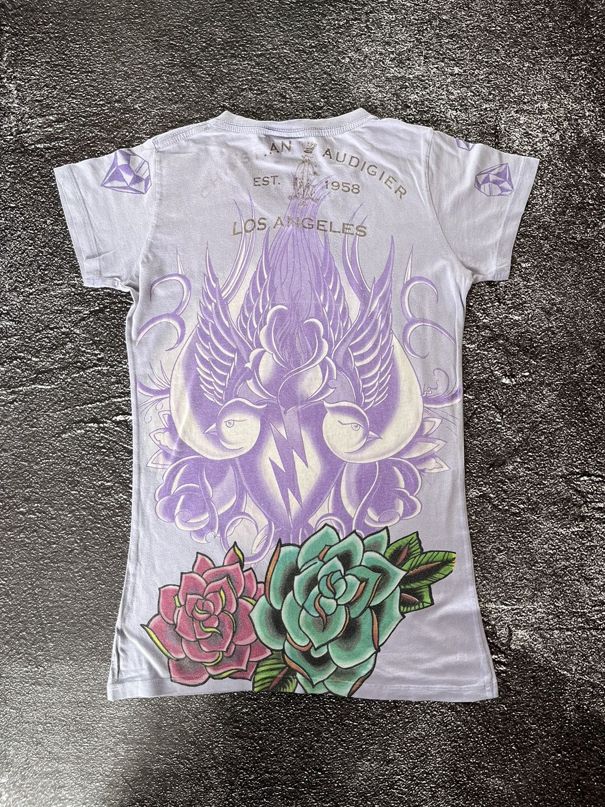 Ed Hardy Vintage Christian Audigier Women’s Tattoo Print T-Shirt Size S / US 4 / IT 40 - 2 Thumbnail