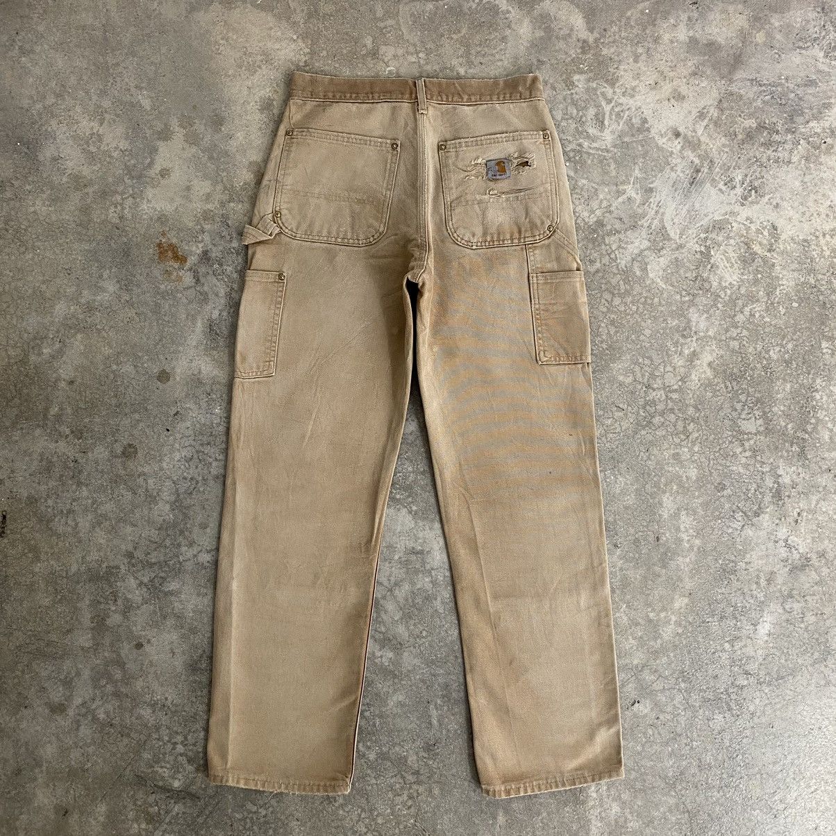 Carhartt Vintage Carhartt Double Knee Faded Tan Carpenter Pants Size US 29 - 15 Thumbnail