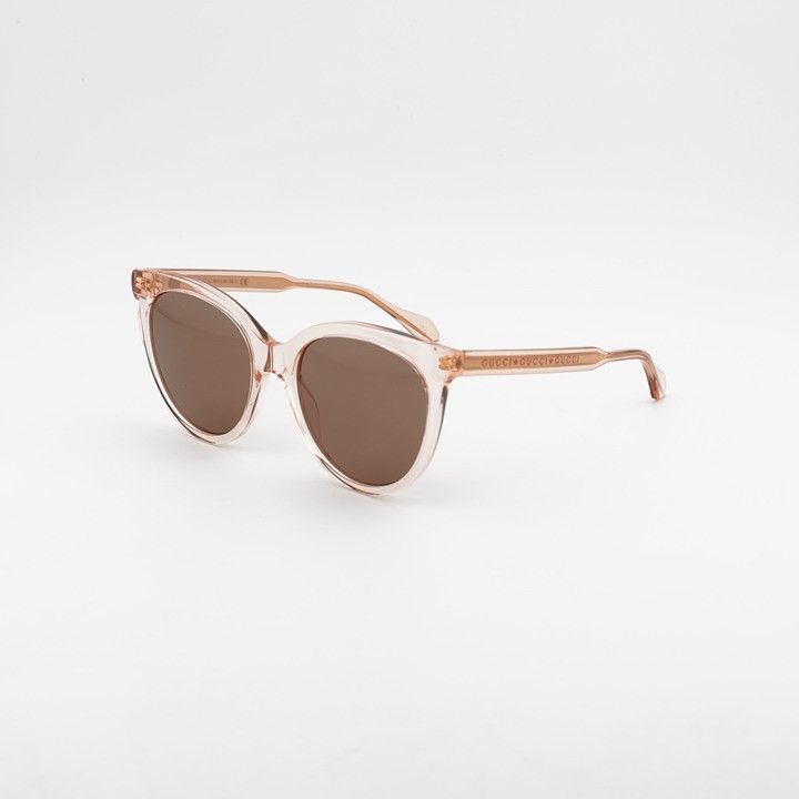 Gucci Gucci GG0565S 004 Sunglasses Shiny Pink Cat Eye Frame, Brown Size ONE SIZE - 1 Thumbnail