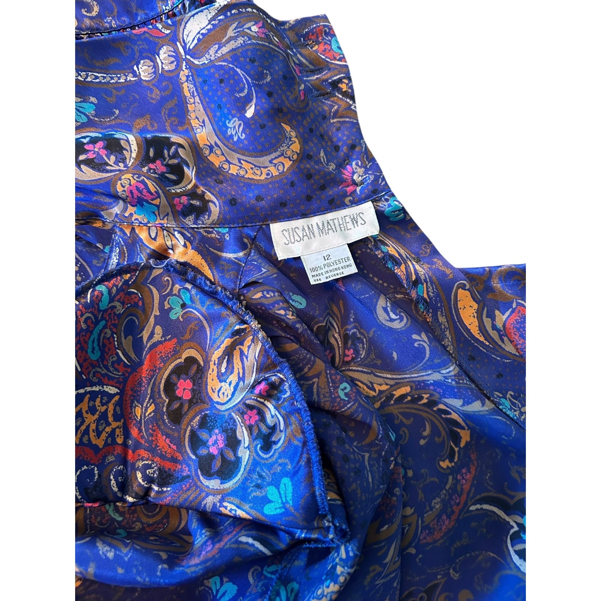 Vintage Vintage Susan Mathews Novelty Print Mock Neck Blouse 12 Size XL / US 12-14 / IT 48-50 - 5 Thumbnail