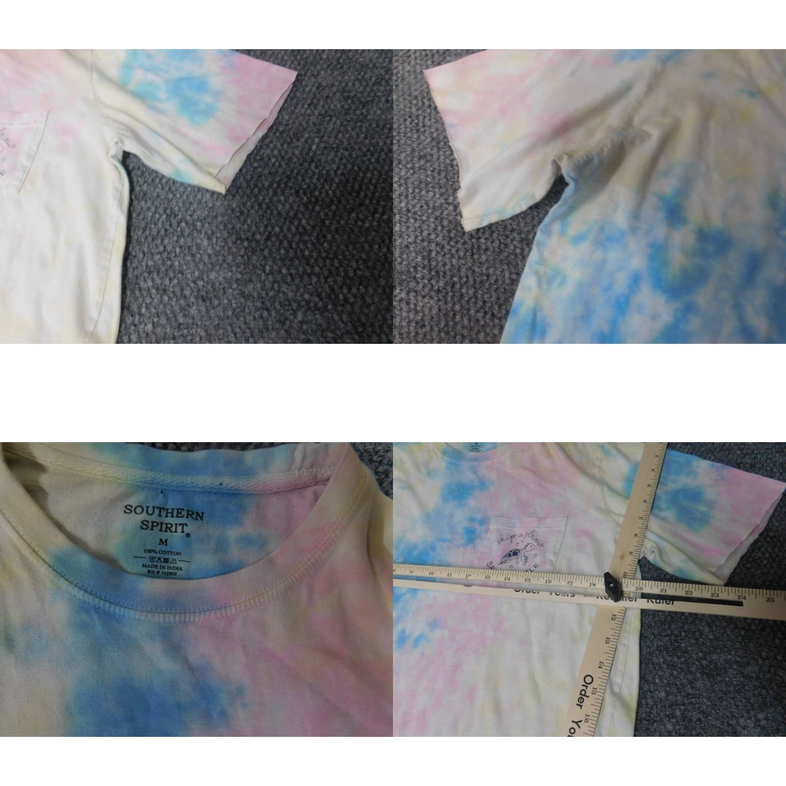 ESPIRIT Southern Spirit Womens Shirt M tie dye turtle Dog Dolman Viscose Crew Neck Short Sleeve Multicolor Blouse casual Basic Regular Modern 90s? Size M / US 6-8 / IT 42-44 - 8 Thumbnail