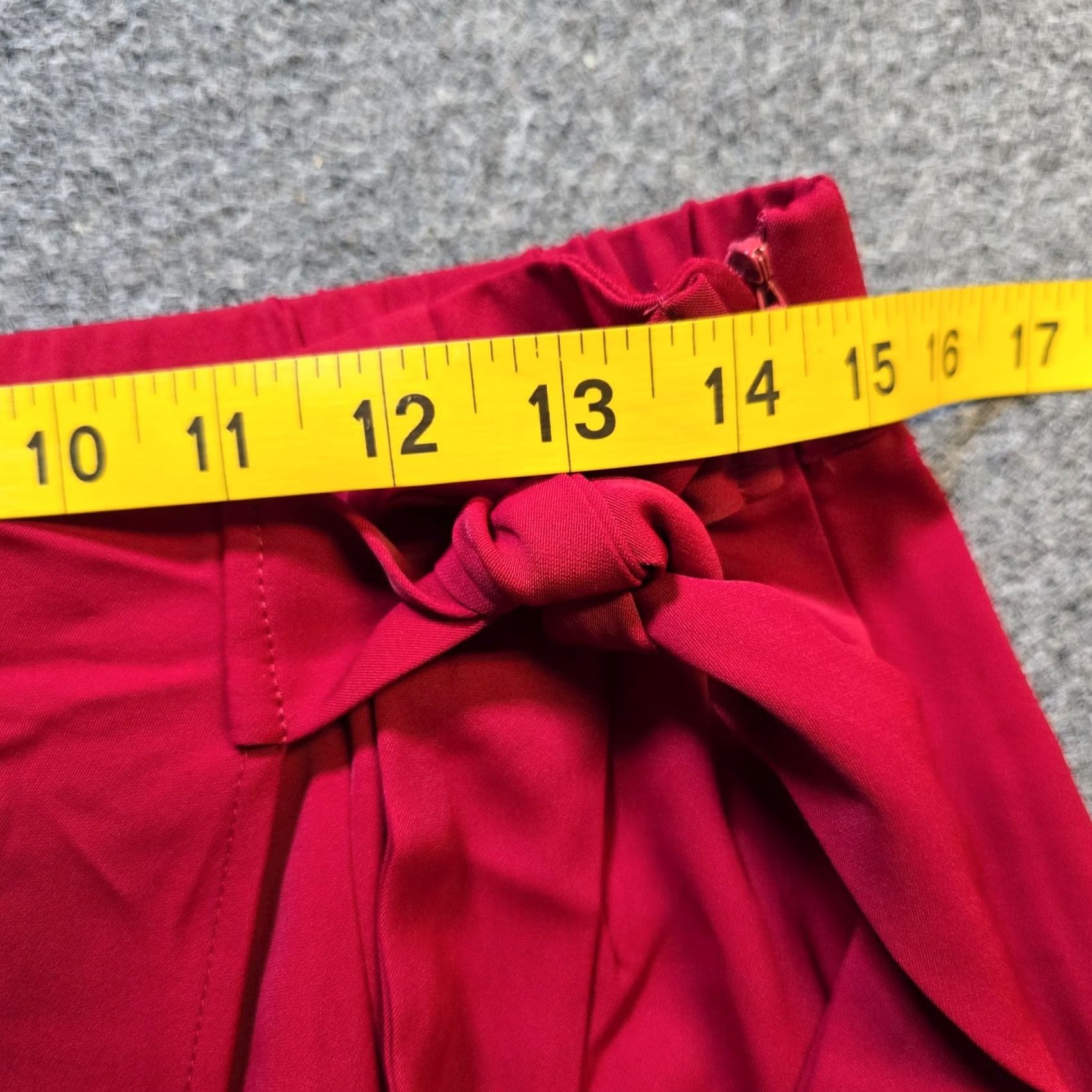 Vintage Halara Pants Womens Size Large Red High Waist Tie Side Wide Leg Wrap Work Career Size 36" / US 14 / IT 50 - 6 Thumbnail