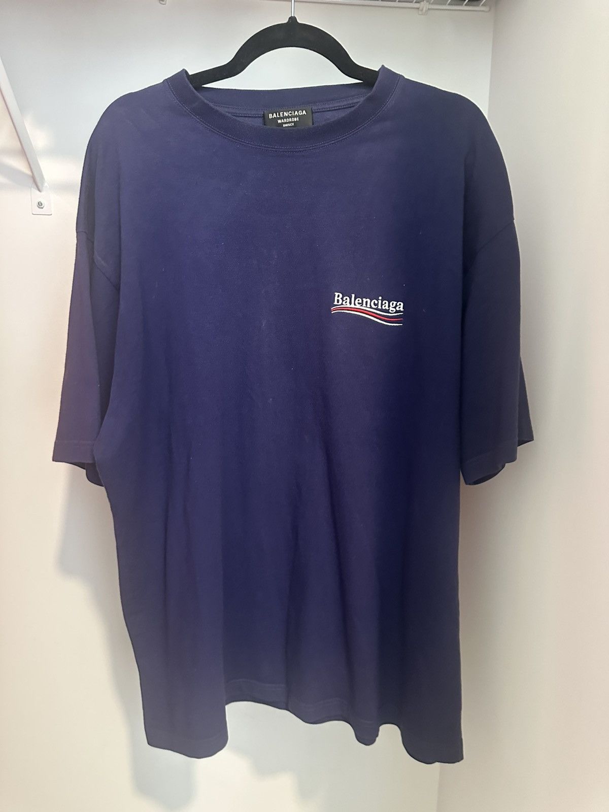 Balenciaga Balenciaga Blue ‘Political’ T-shirt Size US L / EU 52-54 / 3 - 1 Thumbnail