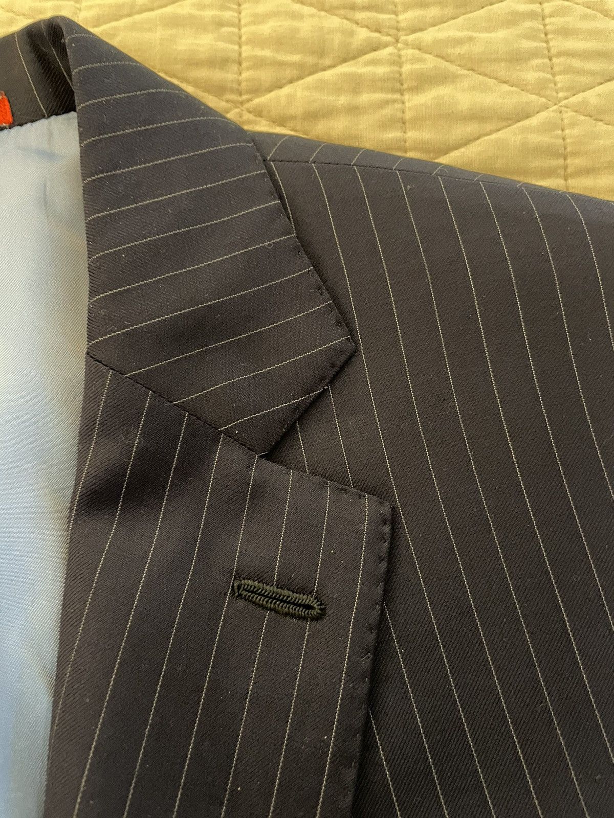 Isaia Base S Super 130’s Pinstripe Suit Jacket Size 42R - 2 Thumbnail