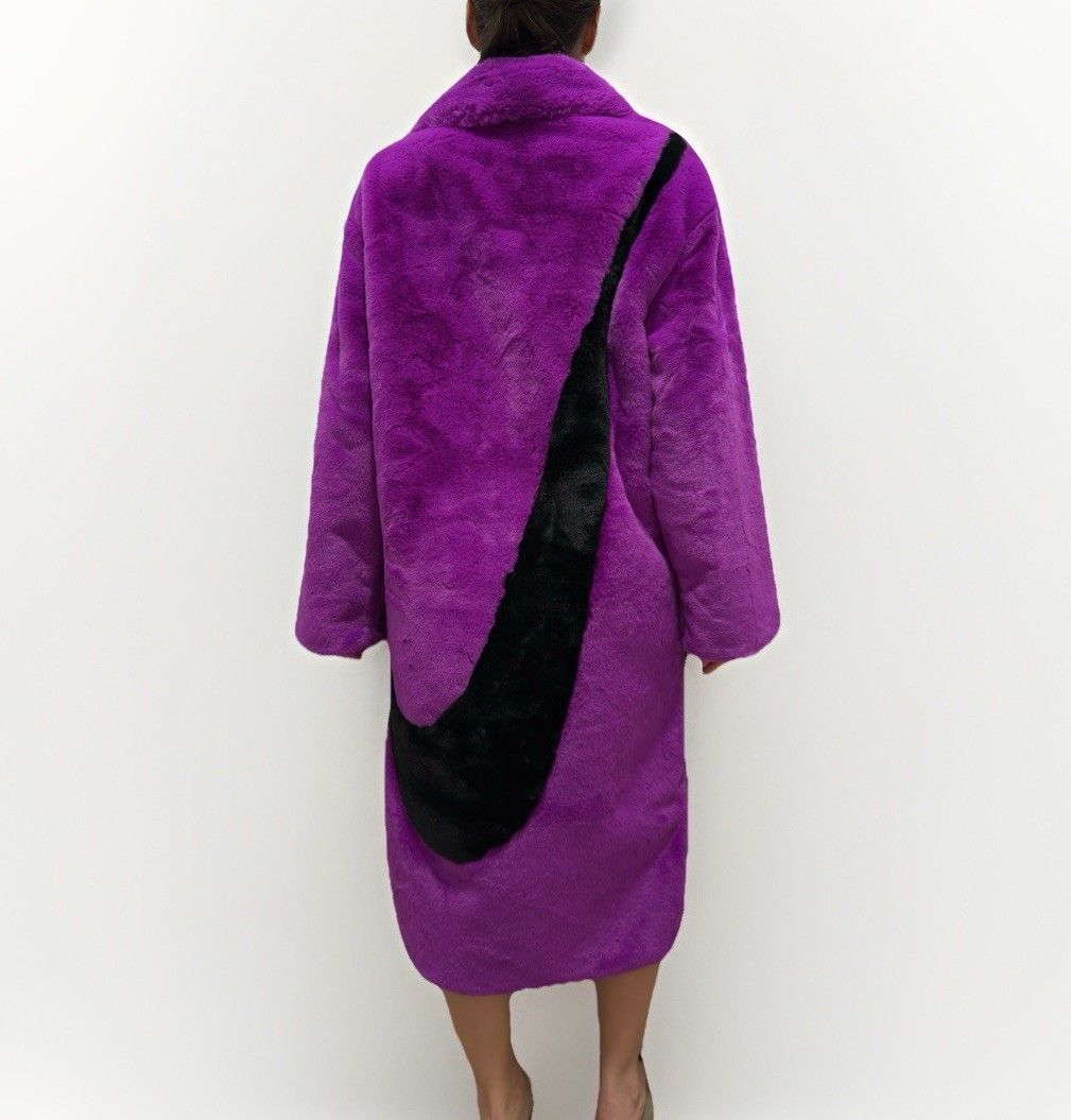 Nike New Nike Faux Fur Plush Coat Vivid Driftwood Jacket Swoosh Size M / US 6-8 / IT 42-44 - 1 Thumbnail