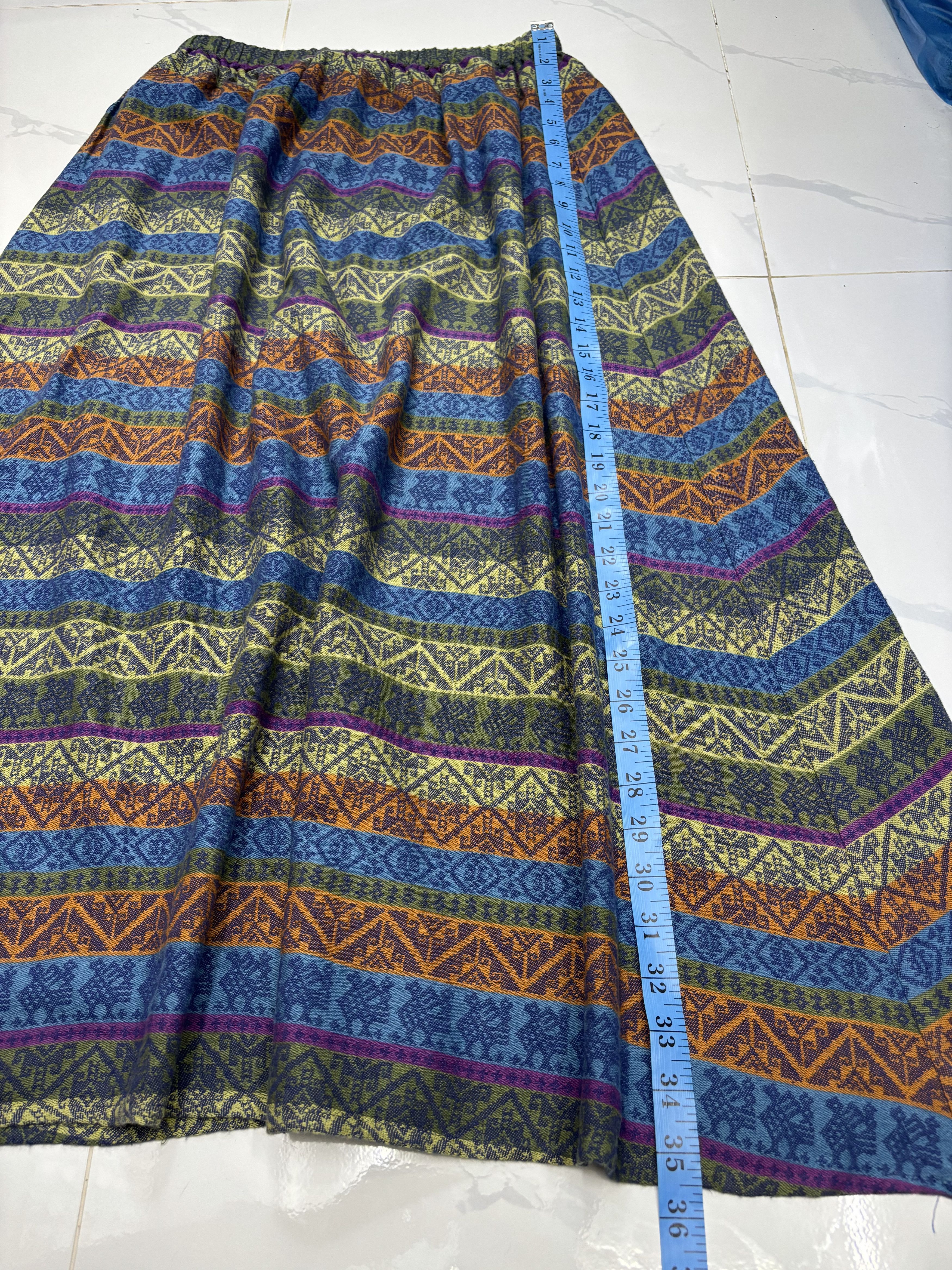Kapital 🔥BOHO TRIBAL HIPPIE MIDI SKIRT ELASTIC WAIST Size 26" / US 2 / IT 38 - 7 Thumbnail