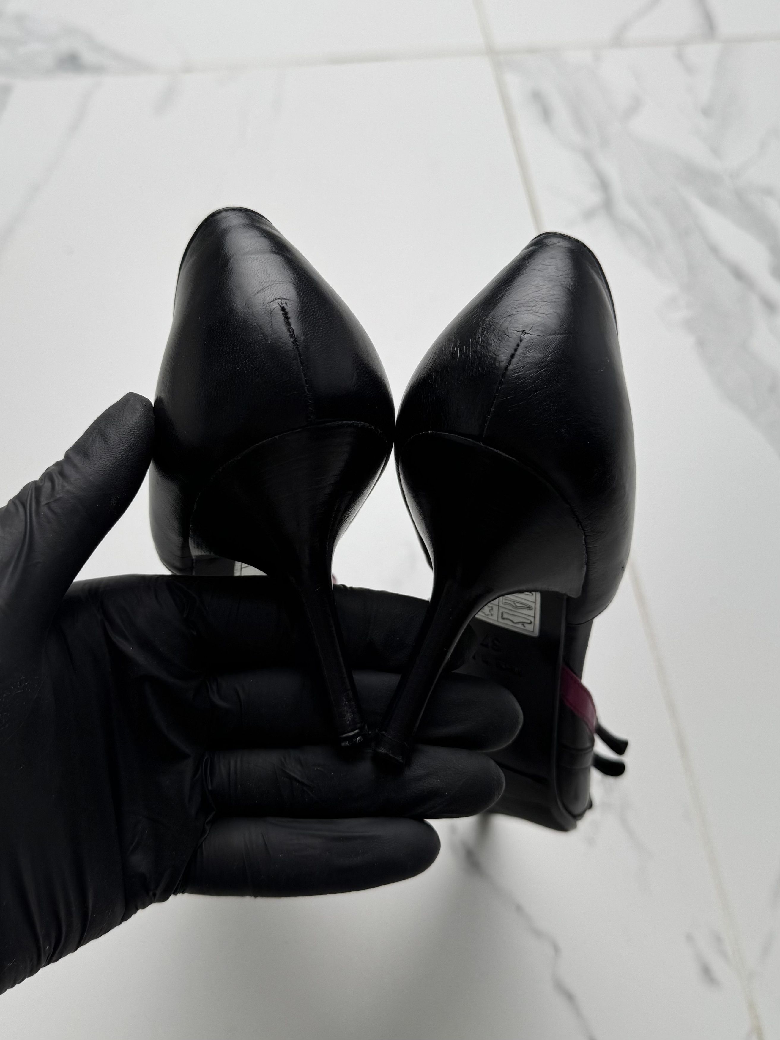 Other Vintage Black Pink Pointed Toe Stiletto Heels Buckle Pumps Size US 7 / IT 37 - 7 Thumbnail