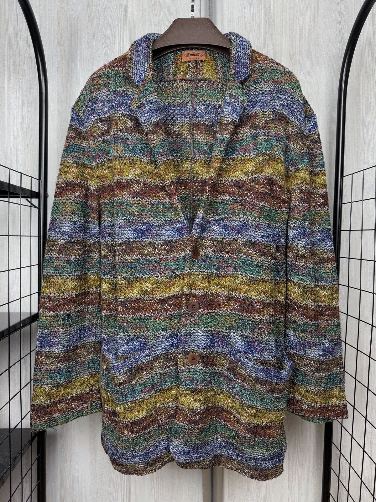 Missoni Missoni made in Italy multicolored knitted blazer cardigan Size US XL / EU 56 / 4 - 2 Thumbnail