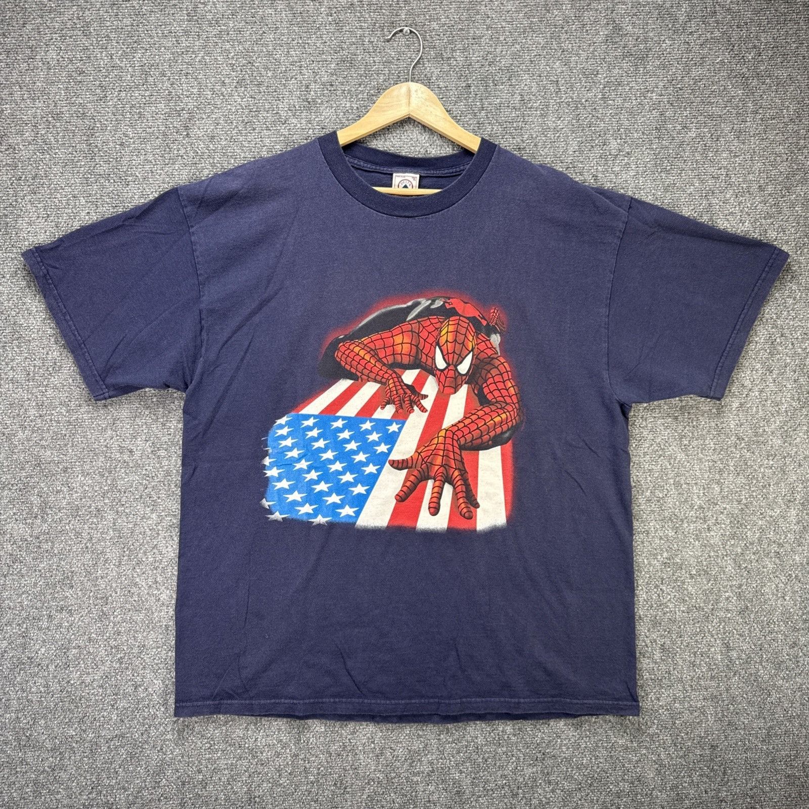Marvel Comics Vintage Spiderman Shirt XL Navy 90s American Flag Marvel Size US XL / EU 56 / 4 - 1 Thumbnail