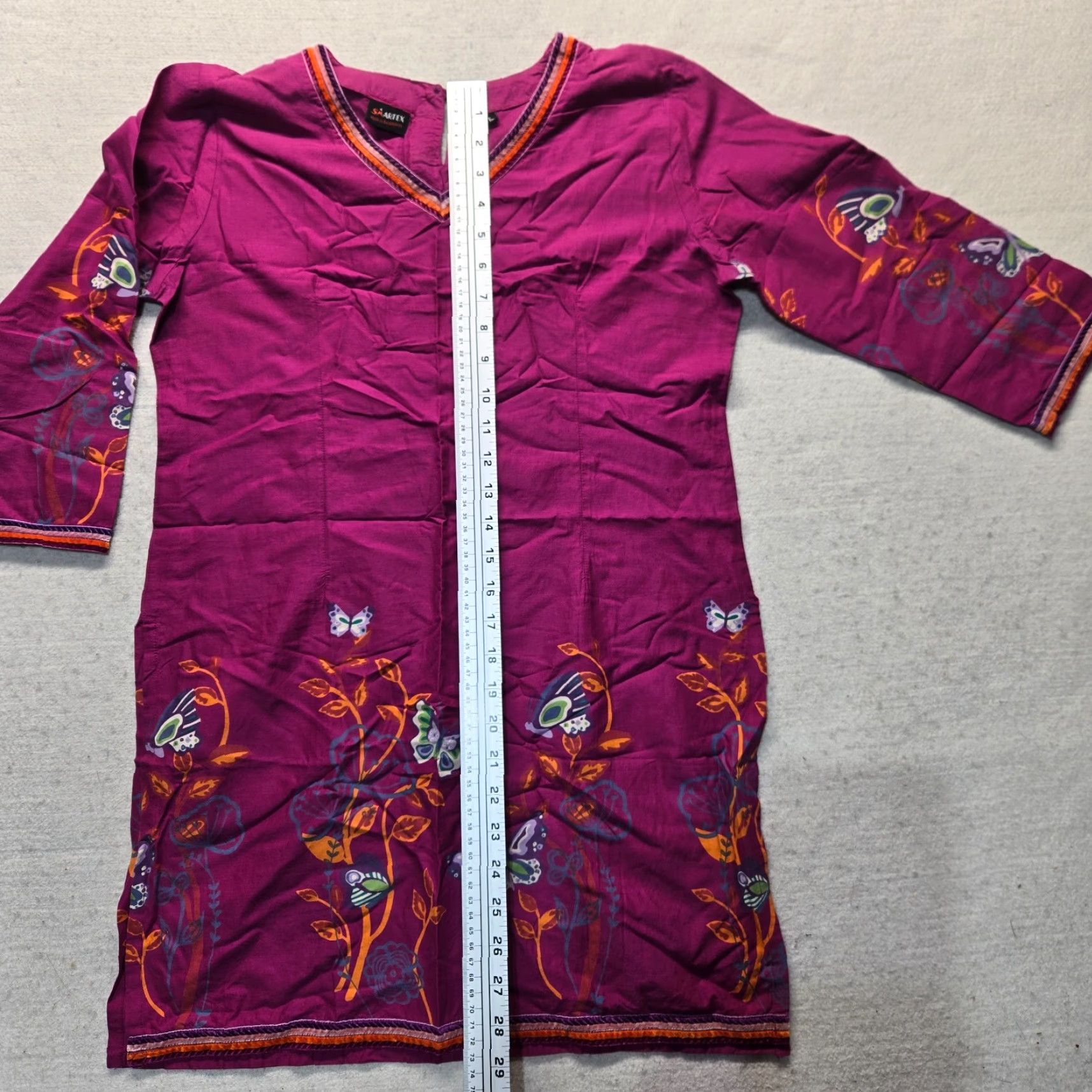 Vintage Smartex Shirt Women Purple Floral Short Sleeve Crew Neck L Large Adult Size L / US 10 / IT 46 - 6 Thumbnail