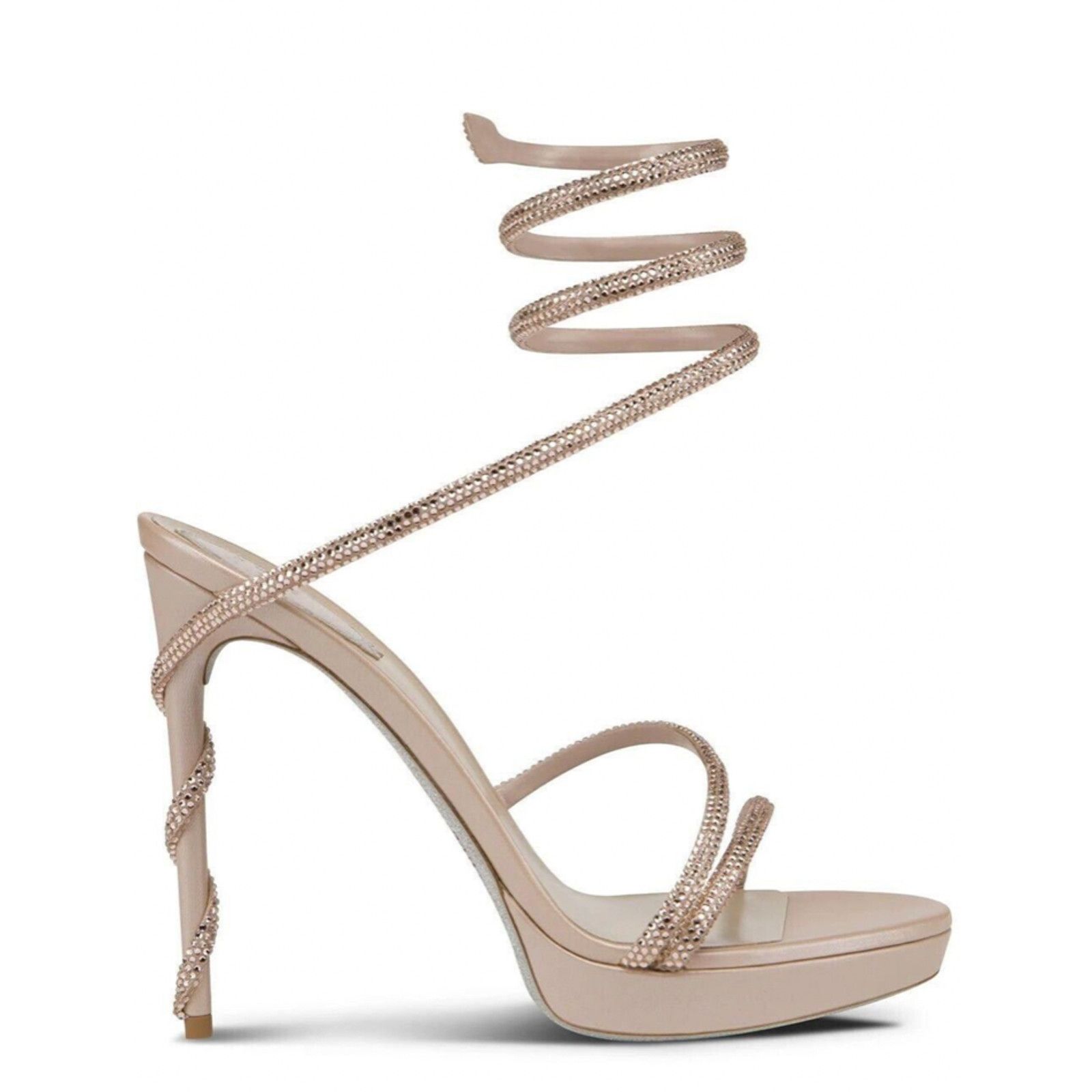 Rene Caovilla Margot Silk Crystal Platform Wrap Strap Sandal Heel Pump 41 Size US 11 / IT 41 - 1 Thumbnail