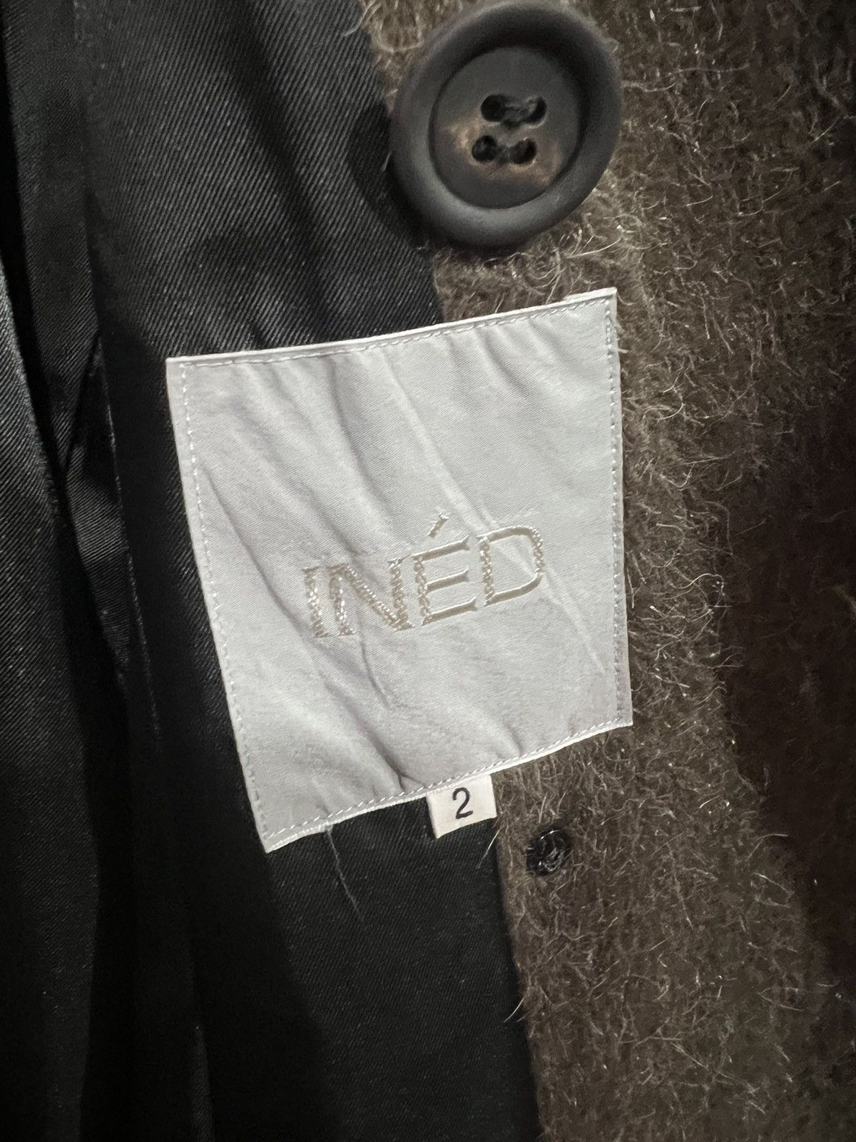Japanese Brand 🔥 iNED mohair Long coat YOHJI style fur Collar Size S / US 4 / IT 40 - 8 Thumbnail