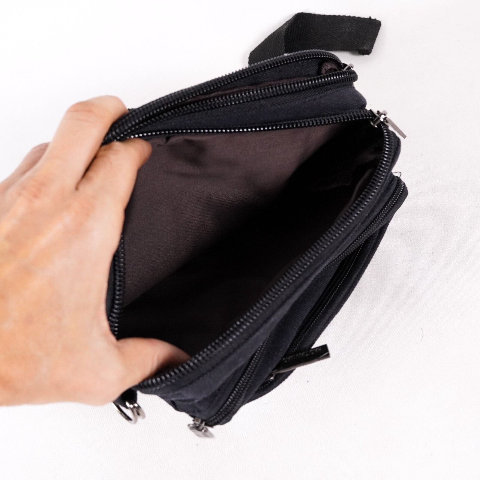Other Haotianniao Black Canvas Fanny Pack Waist Hip Bag Belt Size ONE SIZE - 5 Thumbnail