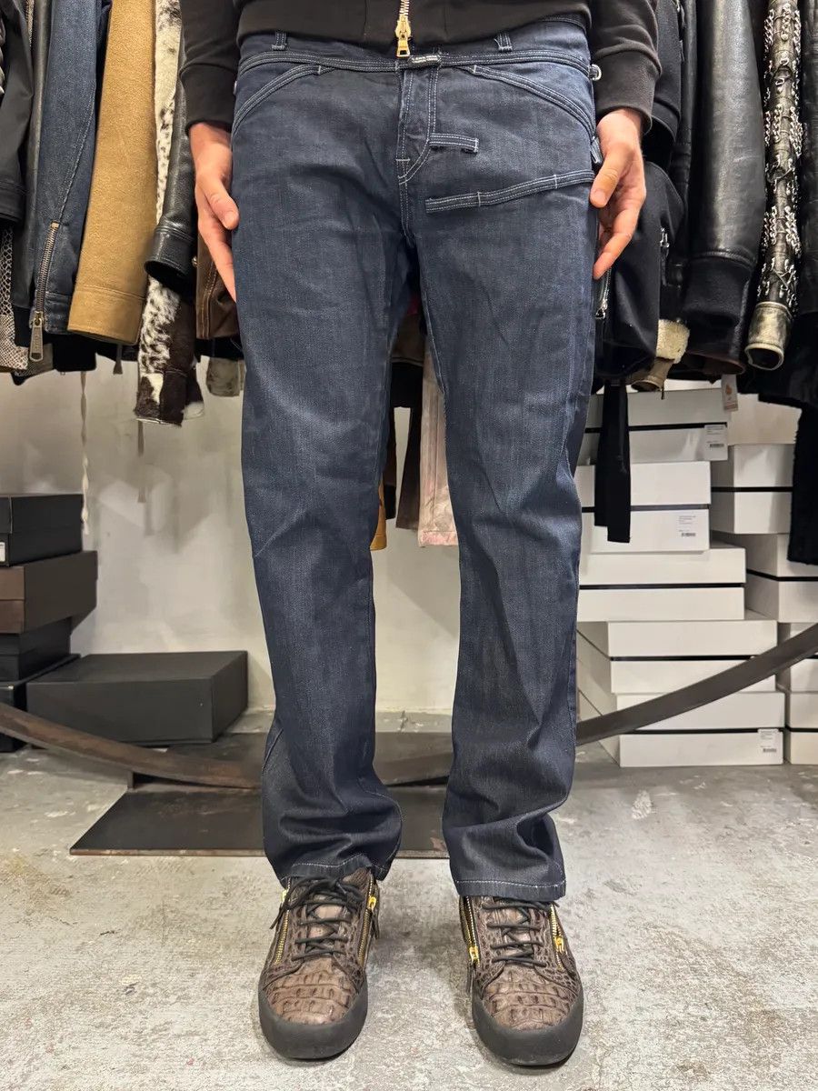 Marithe + Francois Girbaud 2000s Marithé + François Girbaud Navy Brut Denim Jeans Size US 34 / EU 50 - 2 Thumbnail