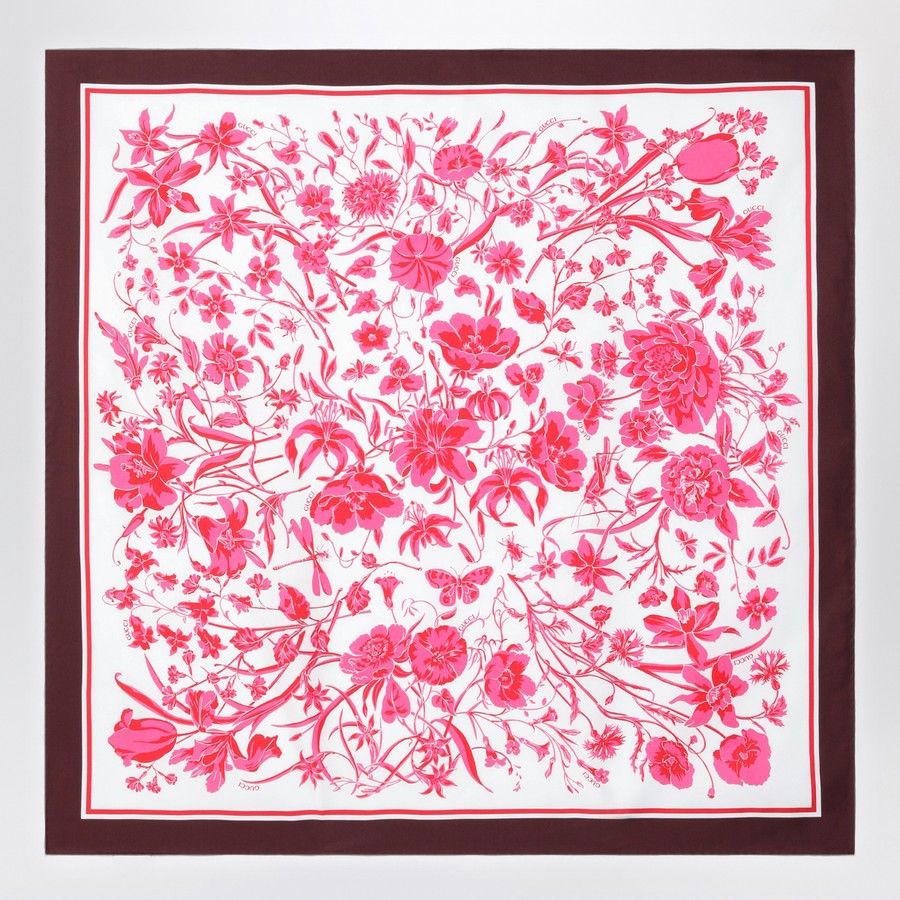 Gucci o1d2blof0824 Size: OS / Silk Floral Print Scarf Size ONE SIZE - 1 Thumbnail