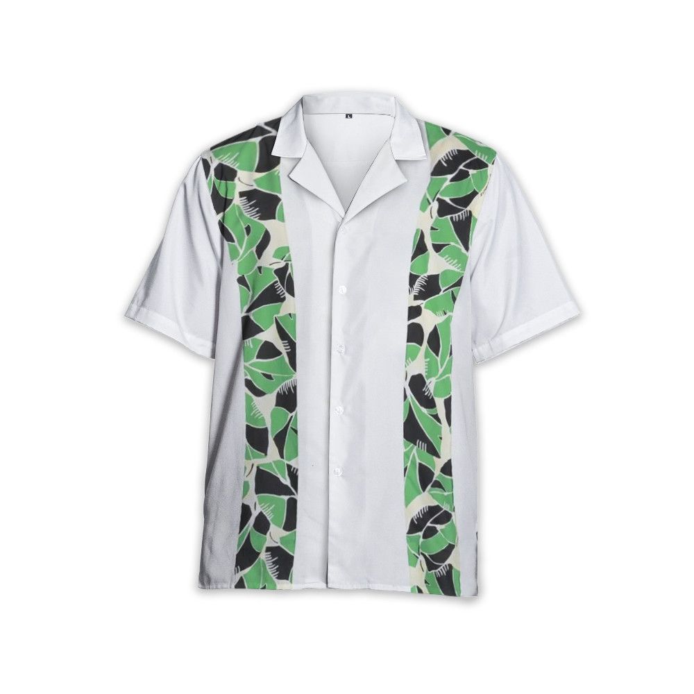 Designer Leaf-Print Short-Sleeve Shirt – Nature-Inspired Elegance Size US M / EU 48-50 / 2 - 2 Thumbnail