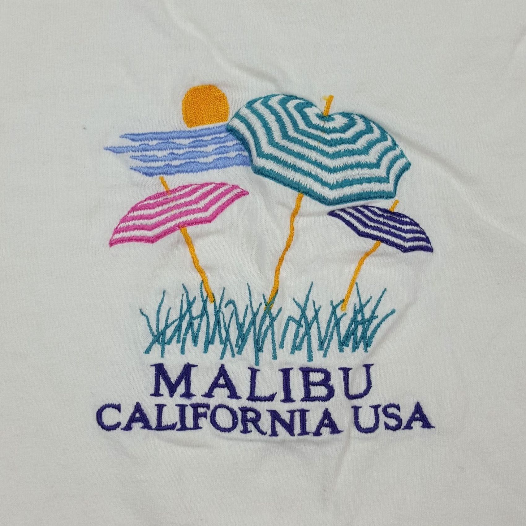 Vintage VINTAGE Malibu California Beach Top T-Shirt Short Sleeve 90s White Top Threads Women L Tropical 90s Aloha Beach Retro Sports Size L / US 10 / IT 46 - 3 Thumbnail