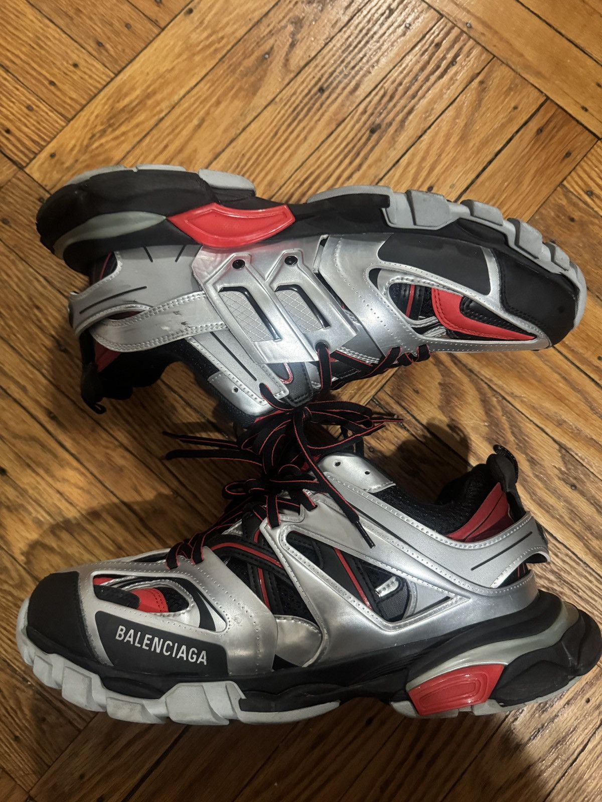 Balenciaga Balenciaga track runner black silver red Size US 10 / EU 43 - 2 Thumbnail