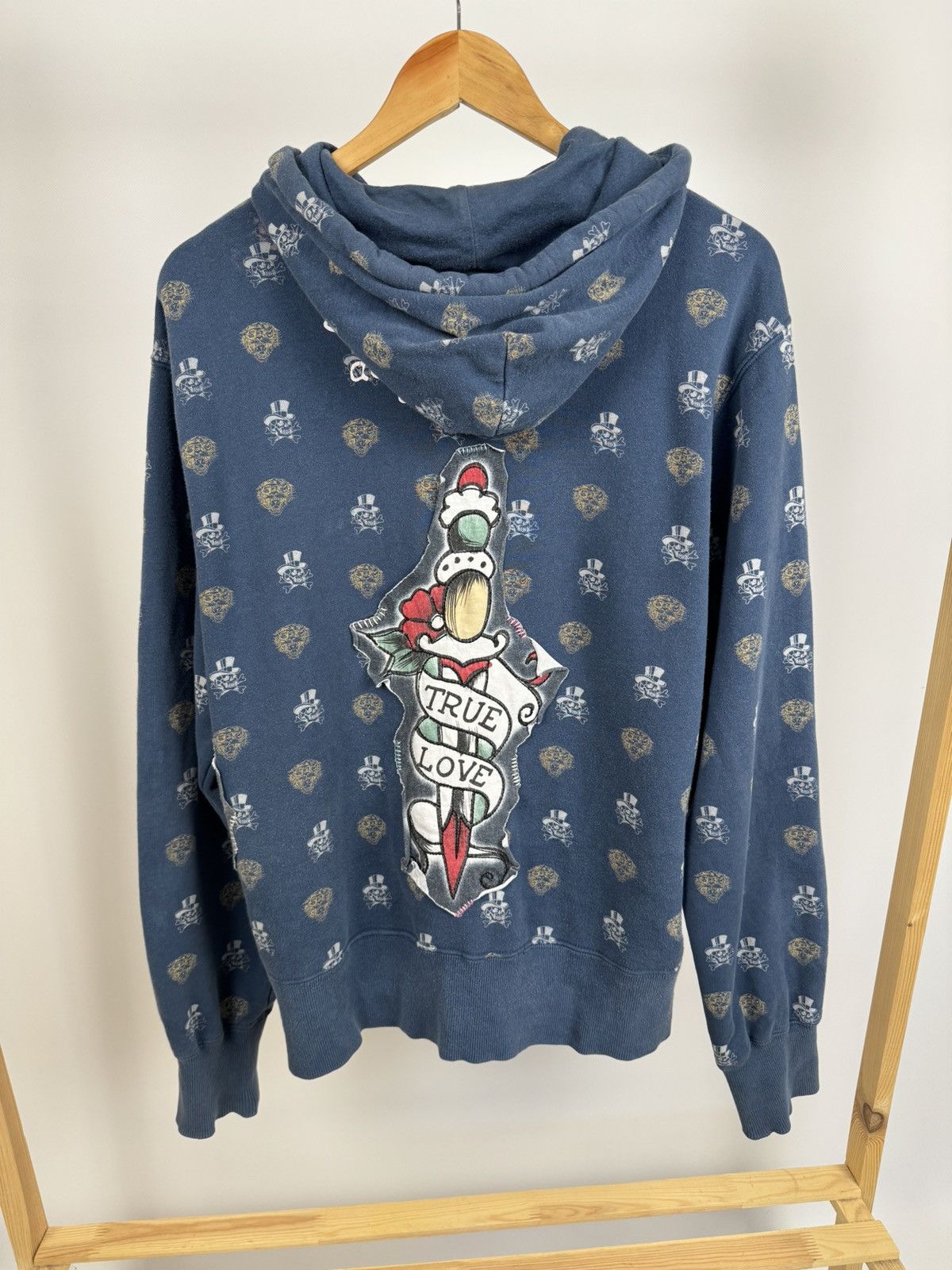 Ed Hardy Vintage Y2K Ed Hardy Monogram Patch Graphic Multilogo Hoodie Size US L / EU 52-54 / 3 - 4 Thumbnail