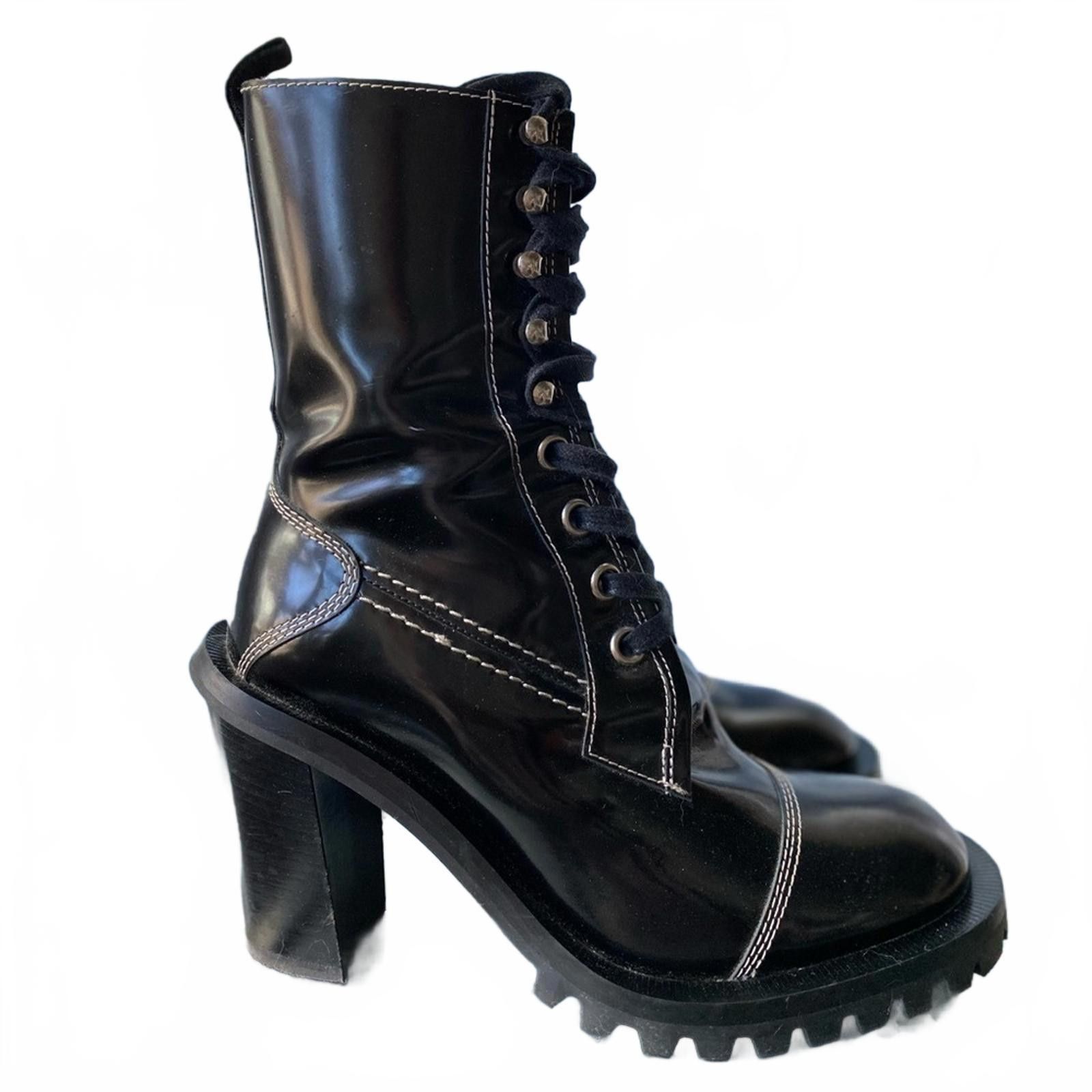 Acne Studios Acne Studios Leather Heeled Combat Boots Lug Sole 39 Size US 9 / IT 39 - 4 Thumbnail