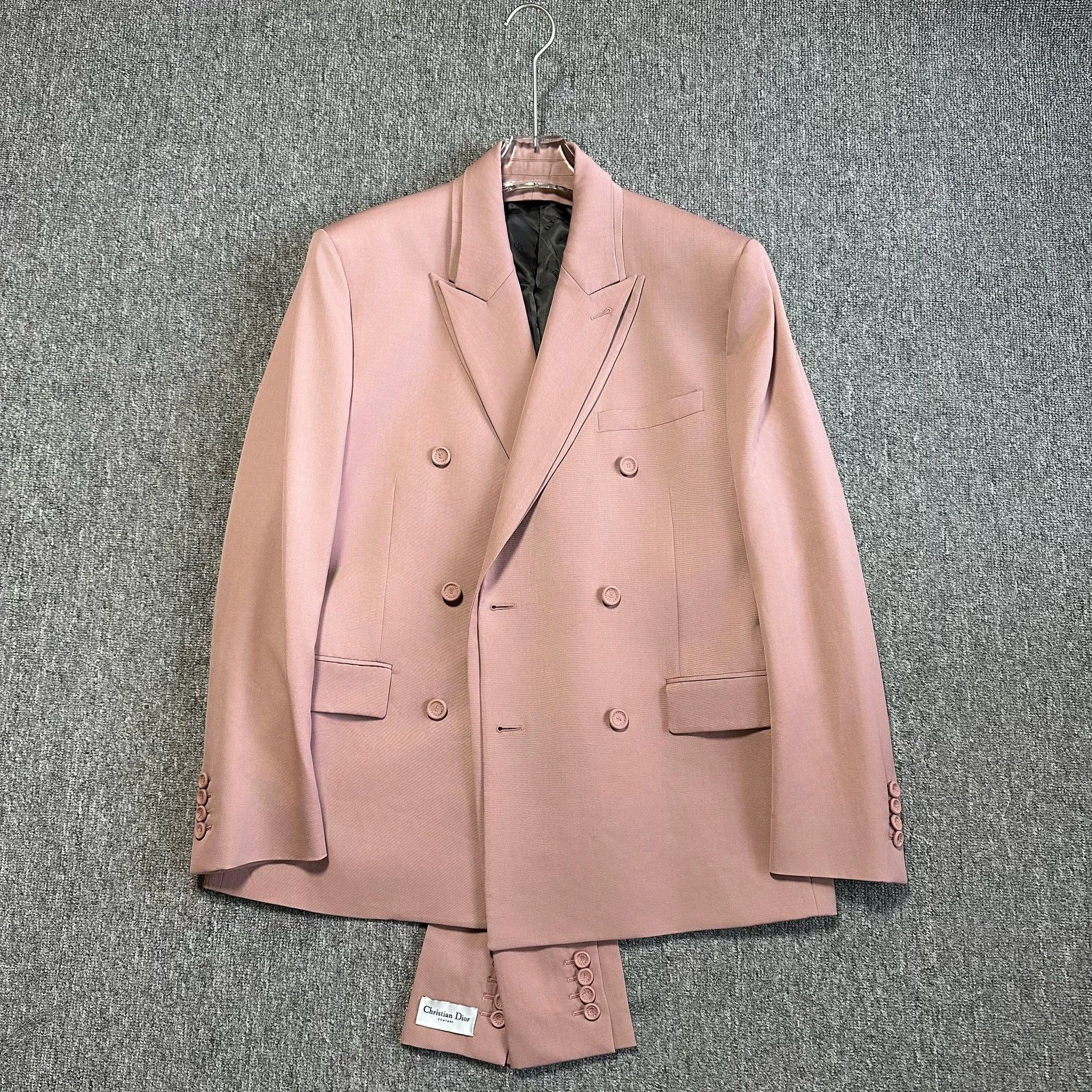 Dior Dior Man 23ss Pine Pink Structured Wool Suit 50 Size 50R - 1 Thumbnail