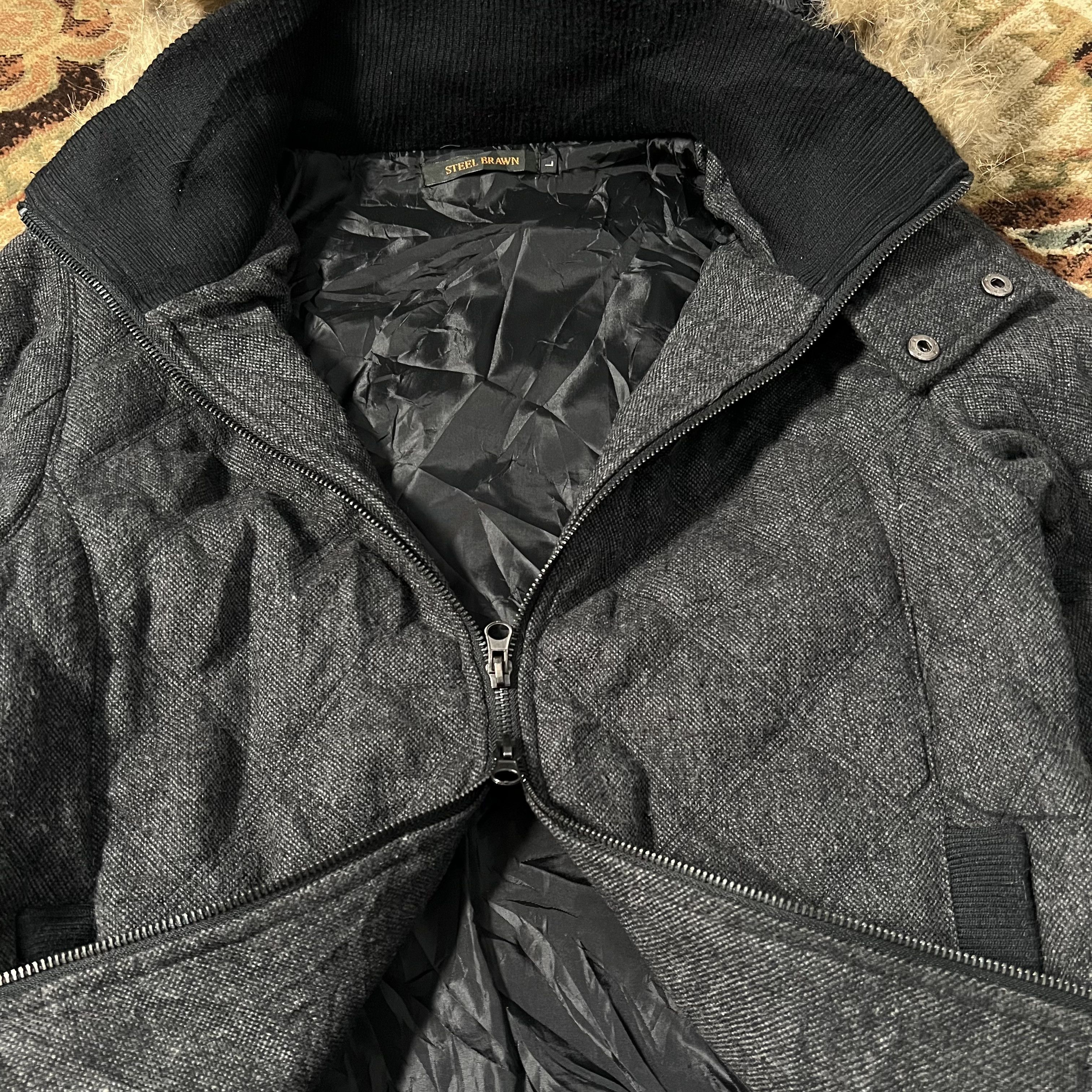 Japanese Brand 2000s Japanese Ifsix Wool Quilted Fur Zip Up Jacket y2k Lgb Size US M / EU 48-50 / 2 - 5 Thumbnail