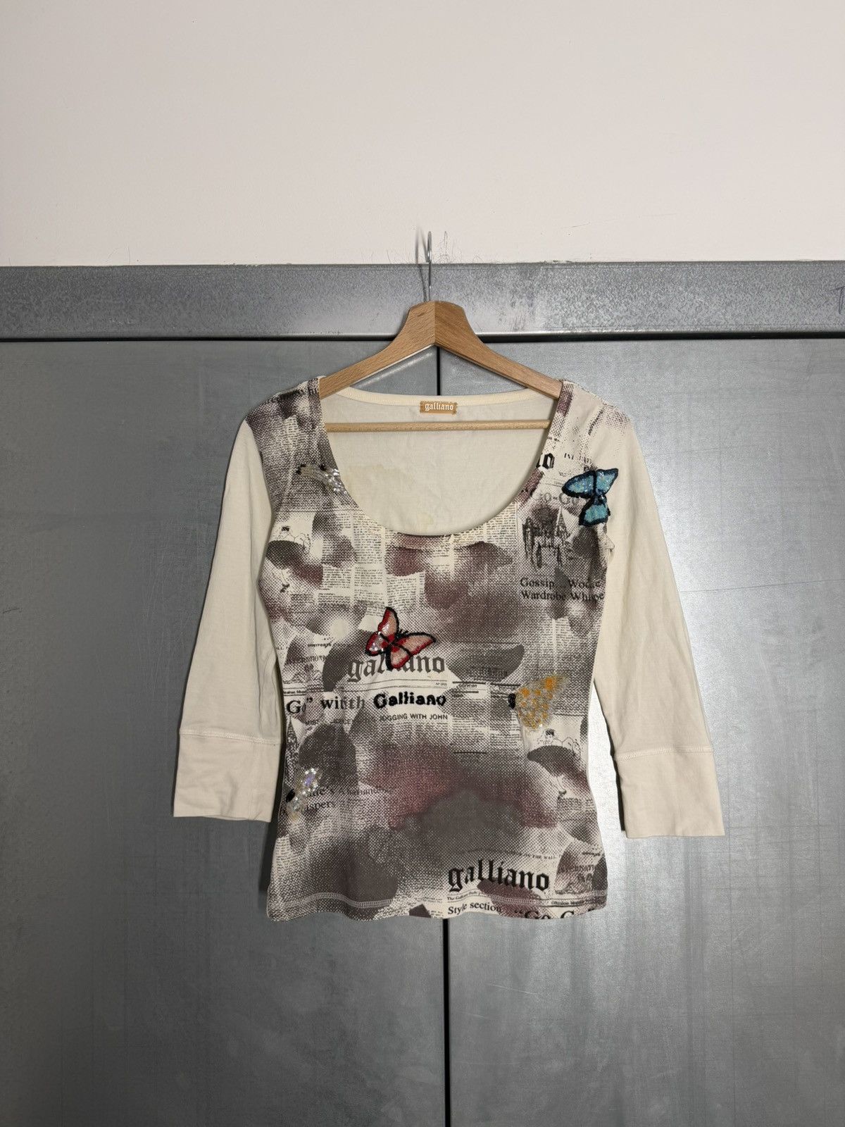 John Galliano Vintage John Galliano Gazette Rhinestones Butterfly’s Tee Size XS / US 0-2 / IT 36-38 - 1 Thumbnail