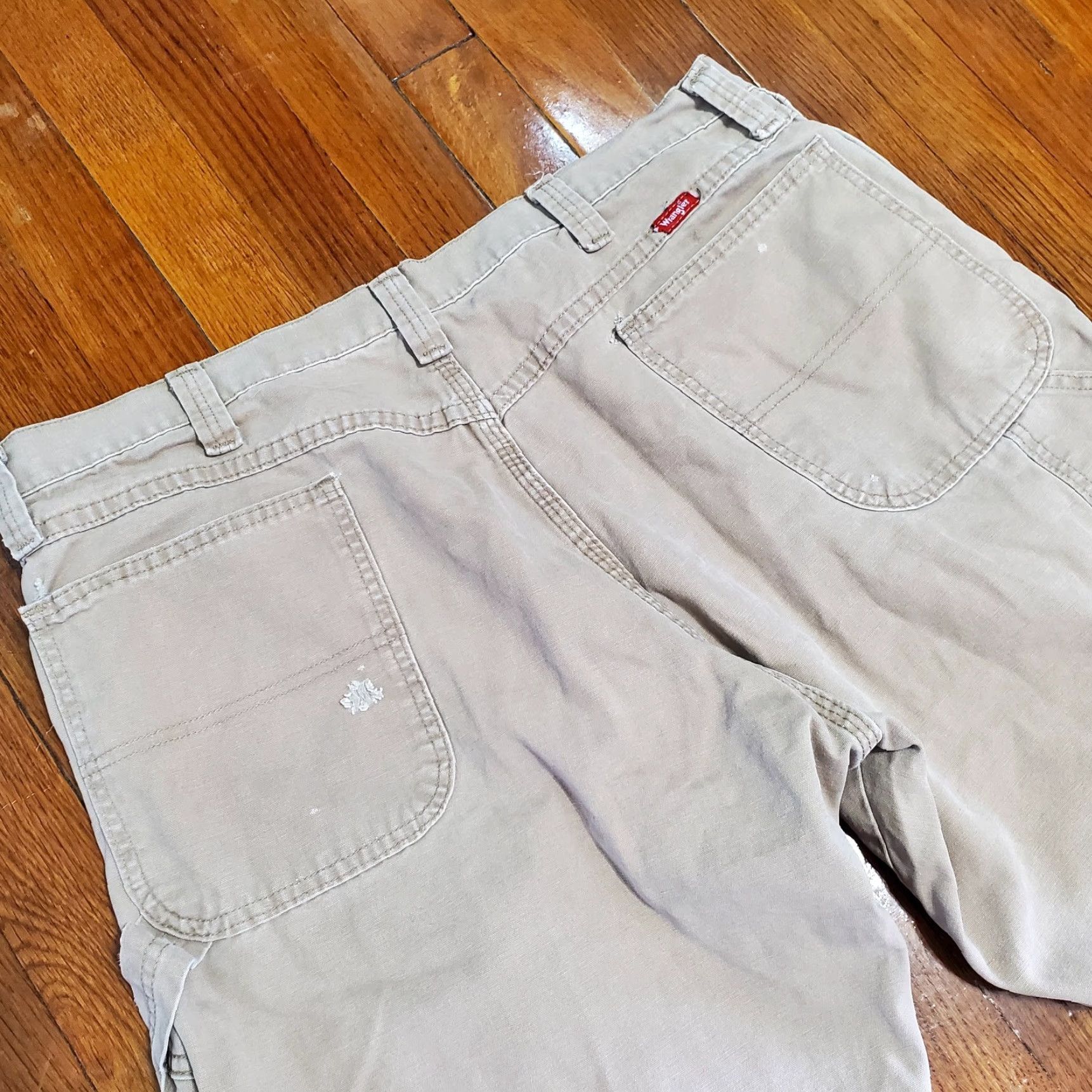 Wrangler VINTAGE Wrangler Carpenter Pants Men's 38x32 Distressed Brown 5-Pocket Utility Workwear Jeans Size US 38 / EU 54 - 3 Thumbnail