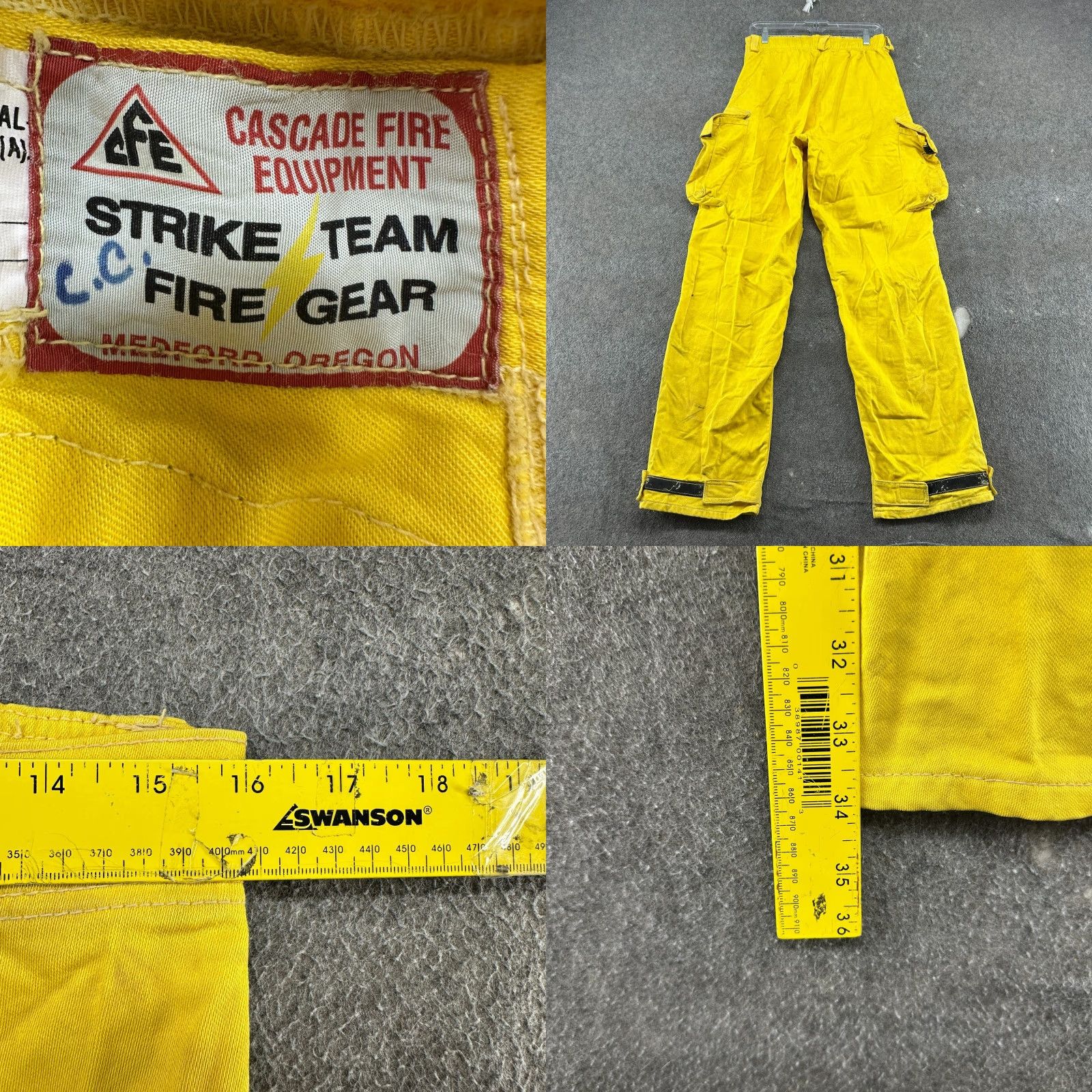 Vintage Cascade Fire Equipment Wildland Pants Mens 32x34 Yellow Cargo Flame-Resistant Workwear Pants Men 32 Inseam 34 Straight Cargo Pocket Canvas Cotton FR Size US 32 / EU 48 - 9 Thumbnail