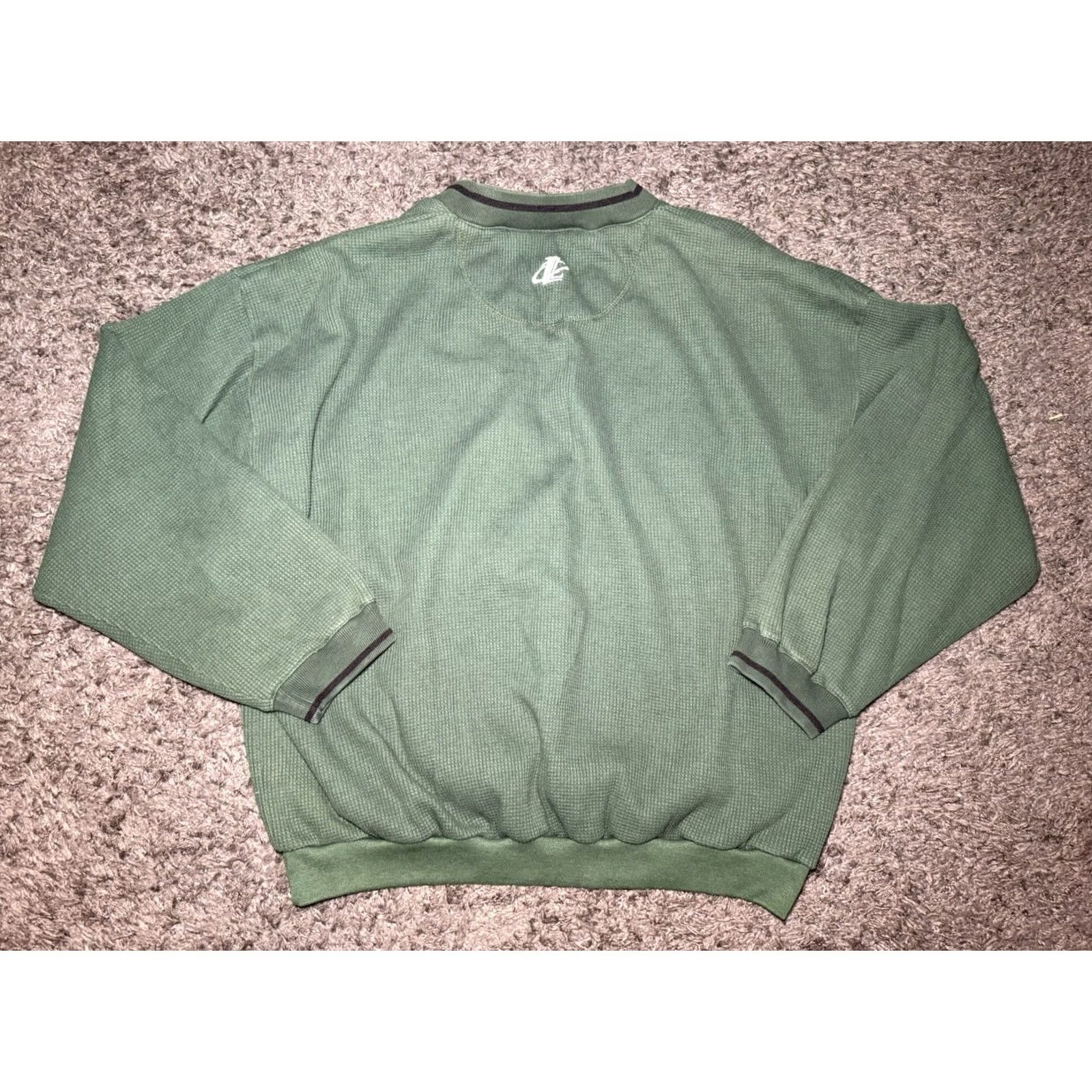 Logo Athletic VINTAGE Logo Athletic Michigan State MSU Logo V Neck 90s XL Green Thermal Windbreaker Sweatshirt Mens Size US XL / EU 56 / 4 - 4 Thumbnail