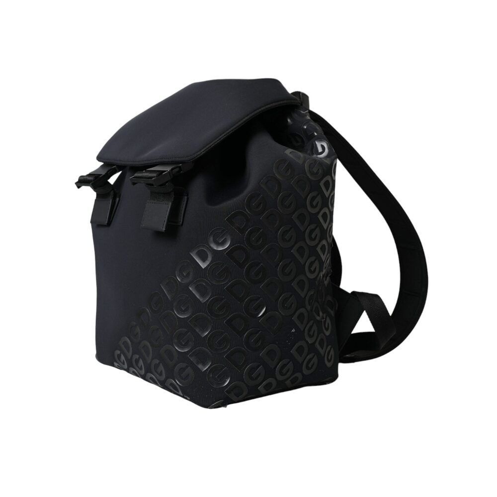 Dolce & Gabbana Dolce & Gabbana Black Neoprene Nylon DG Logo School Backpack Size ONE SIZE - 3 Thumbnail