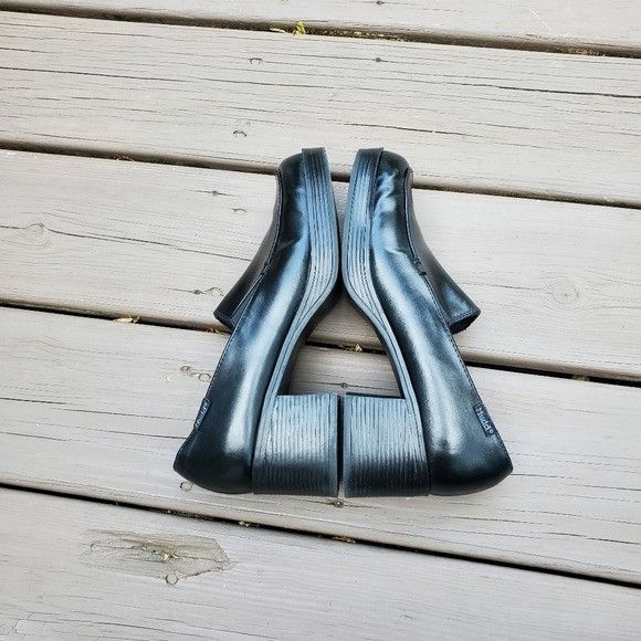 Vintage Vintage 90s y2k Mudd Sharpe Black Vegan Leather Chunky Heels Size US 9 / IT 39 - 5 Thumbnail