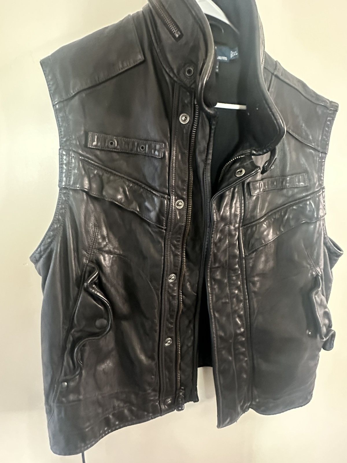 Polo Ralph Lauren Very Rare Polo Ralph Lauren Leather Motorcycle Vest Size US XL / EU 56 / 4 - 6 Thumbnail