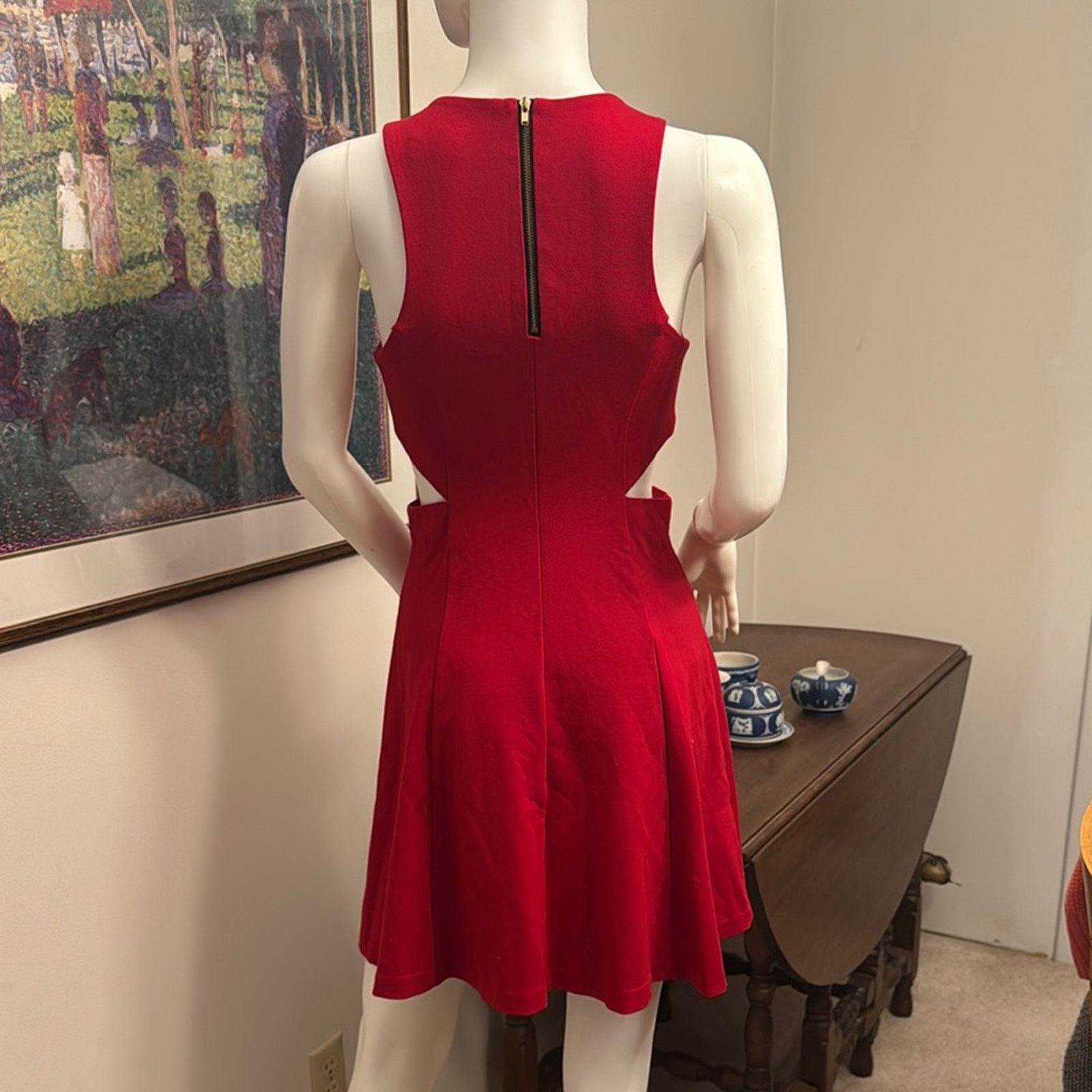 Amanda Uprichard Amanda Uprichard Juliet Red Cut Out Sleeveless Dress Medium Size M / US 6-8 / IT 42-44 - 3 Thumbnail