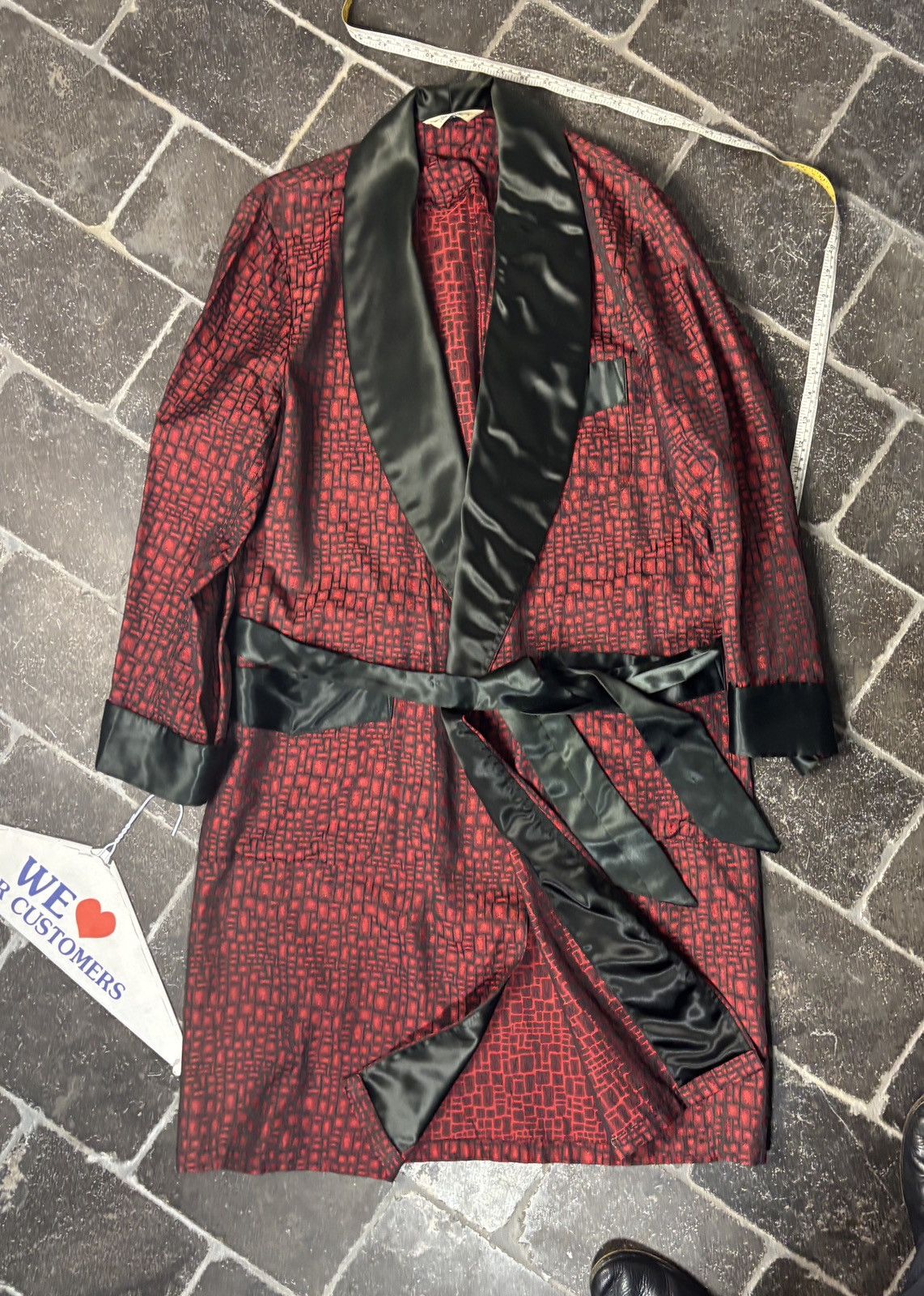 Vintage 1950s Smoking Jacket True Vintage House Coat Belted Robe USA Size US S / EU 44-46 / 1 - 3 Thumbnail