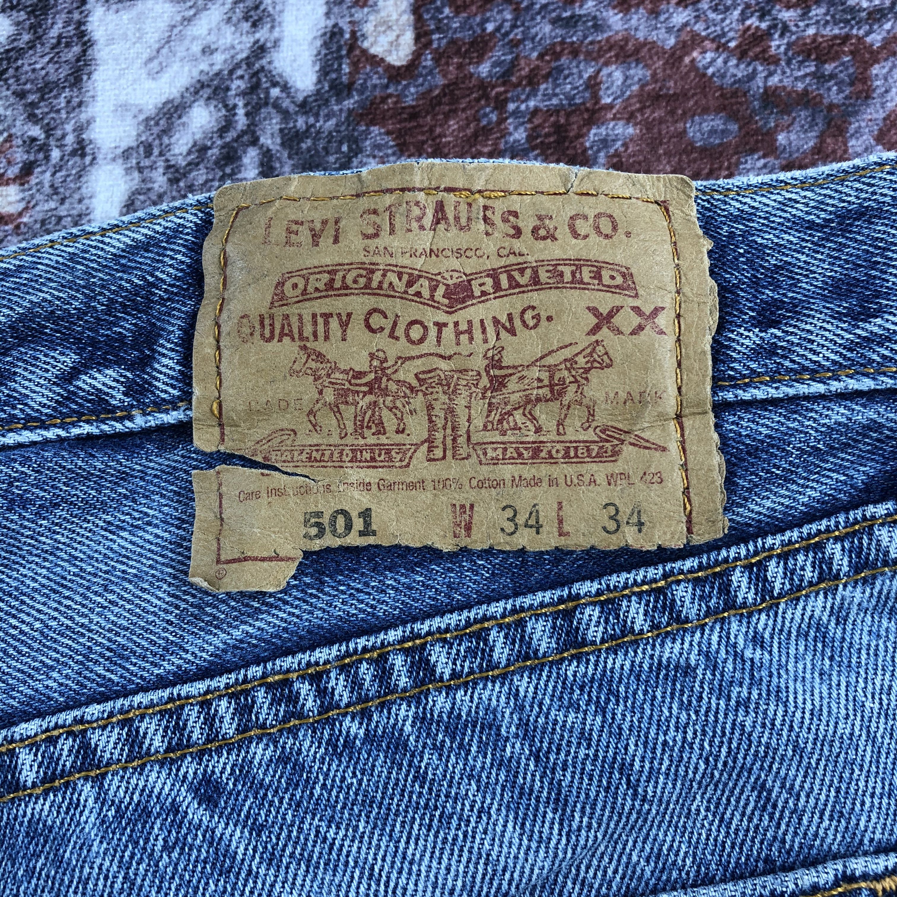 Levi's × Vintage Vintage 90s Blue Wash Levis 501 Jeans-JM2228 Size US 35 - 6 Thumbnail