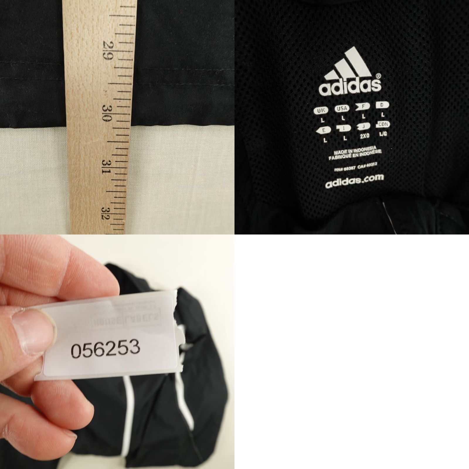 Adidas Adidas Jacket Mens Large Black Windbreaker Zip Full Zip Sports Outdoor Athleisure Soccer Running Track Pockets Windproof Size US L / EU 52-54 / 3 - 8 Thumbnail