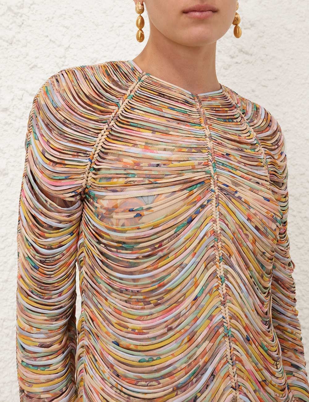 Zimmermann oc11z0925 Pavilion Rouleaux Mini Dress in Multicolor Size M / US 6-8 / IT 42-44 - 5 Thumbnail