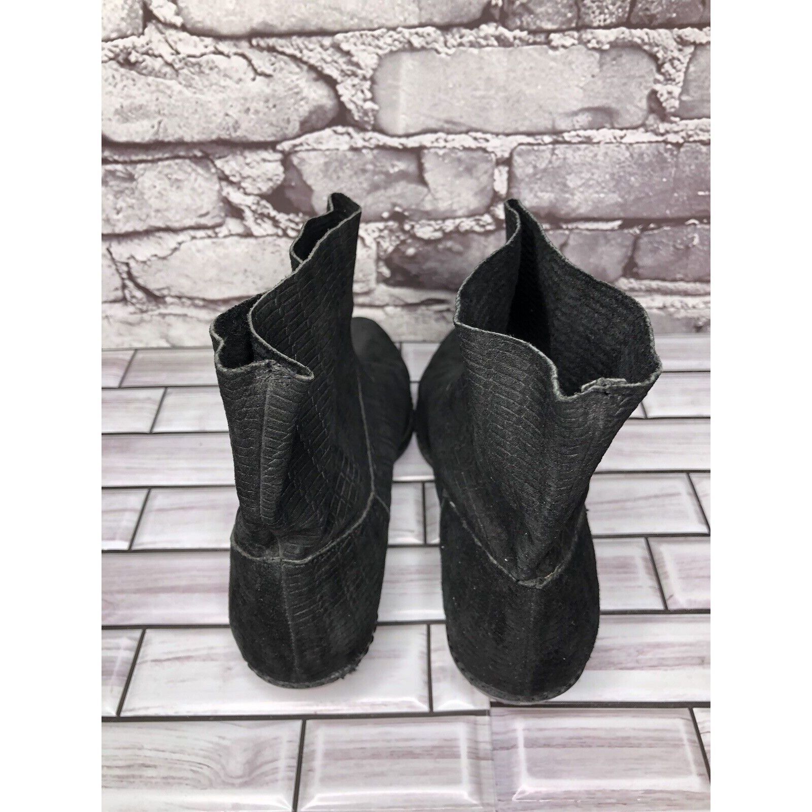Joe's Joe's Black Suede Leather Western Casual Pull On Heel Boots Size US 7 / IT 37 - 5 Thumbnail